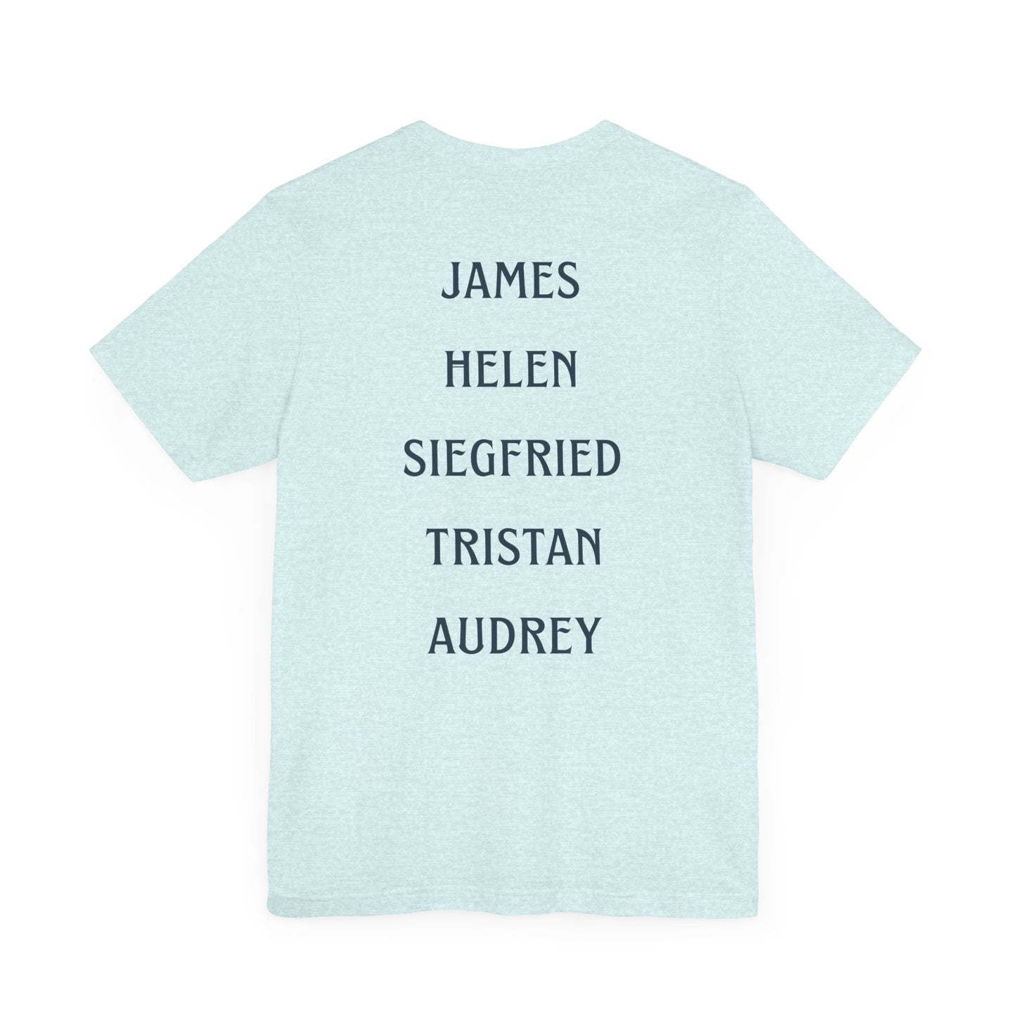 Skeldale House T-shirt with Character Names on Back - All Creatures Great and Small