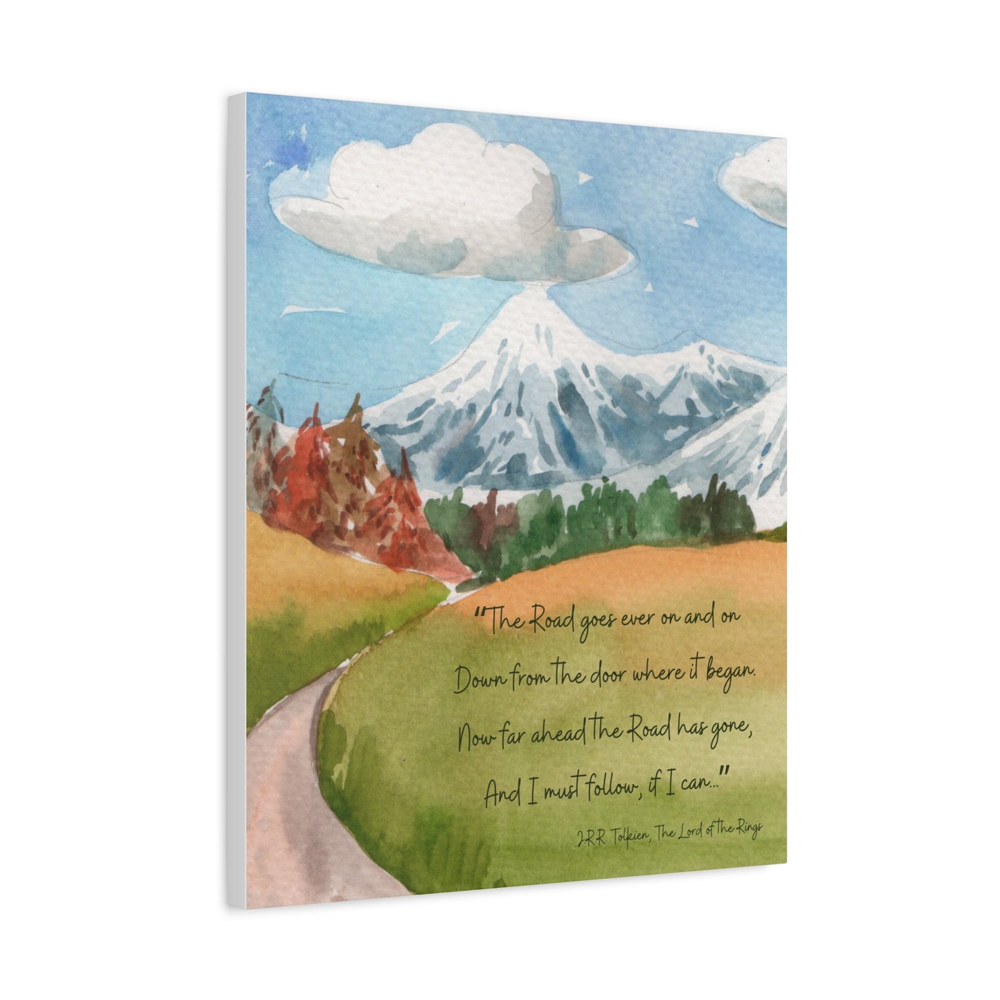 The Road Goes Ever On Tolkien Quote - Lord of the Rings Canvas Wall Art