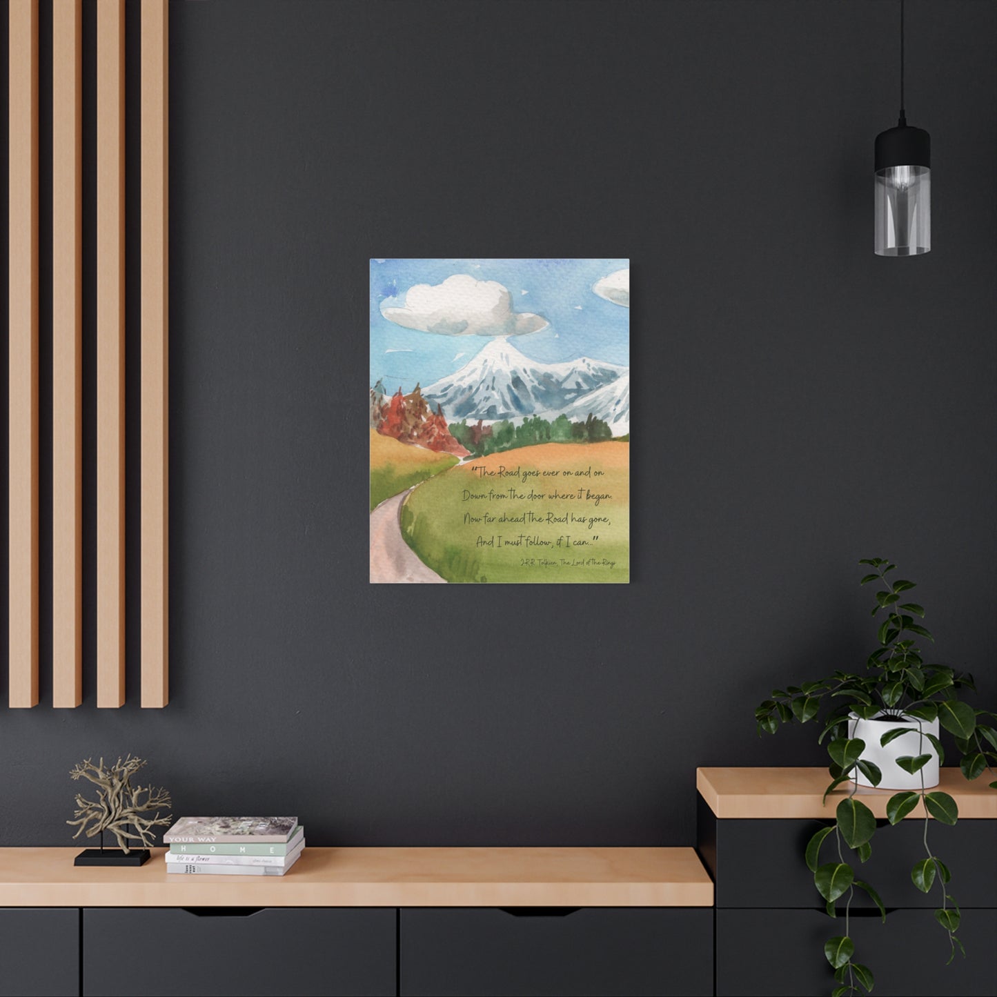 The Road Goes Ever On Tolkien Quote - Lord of the Rings Canvas Wall Art