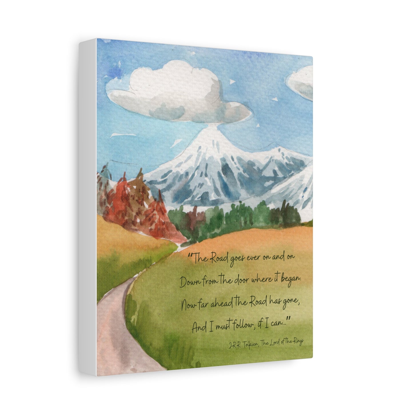 The Road Goes Ever On Tolkien Quote - Lord of the Rings Canvas Wall Art