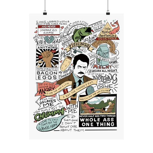 Ron Swanson Quotes - Parks & Rec Poster