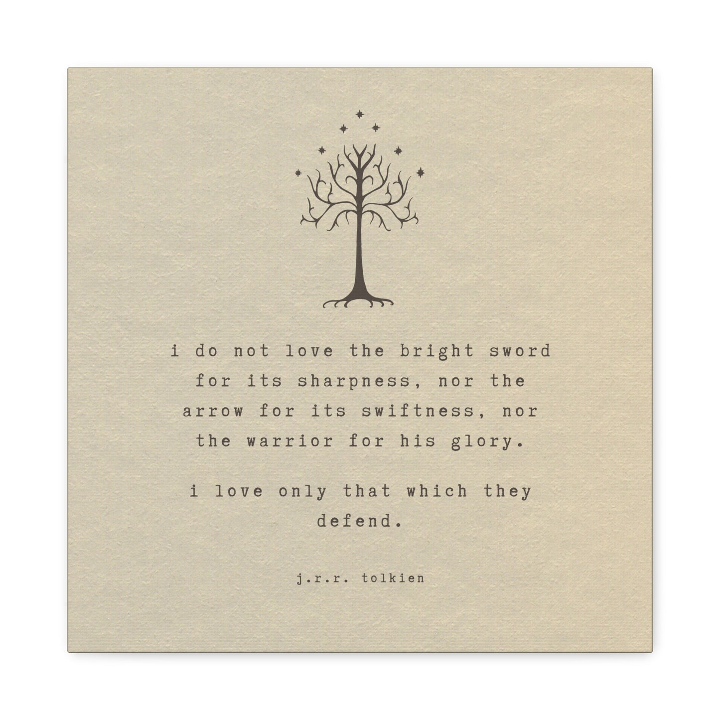 I Do Not Love The Sword Quote Canvas - Lord of the Rings Art