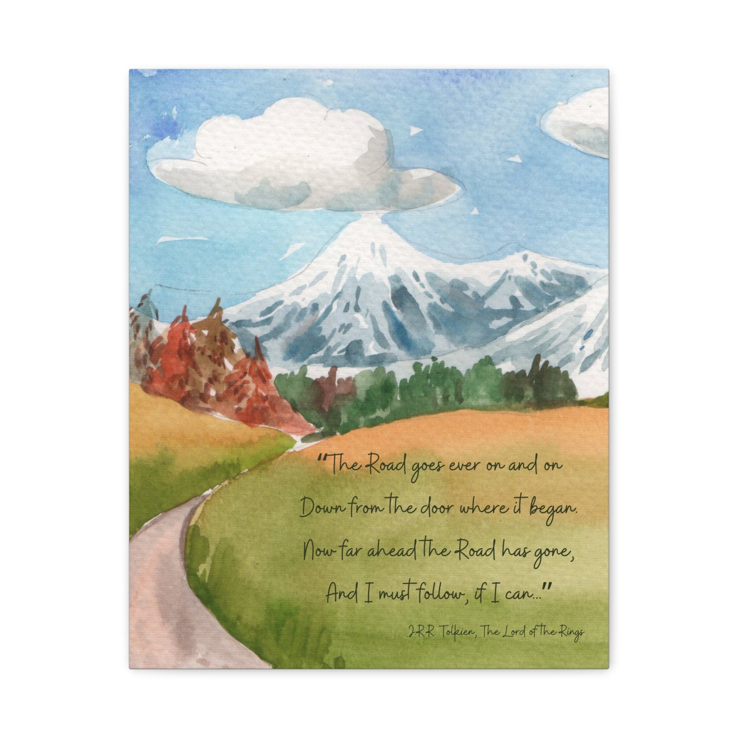 The Road Goes Ever On Tolkien Quote - Lord of the Rings Canvas Wall Art