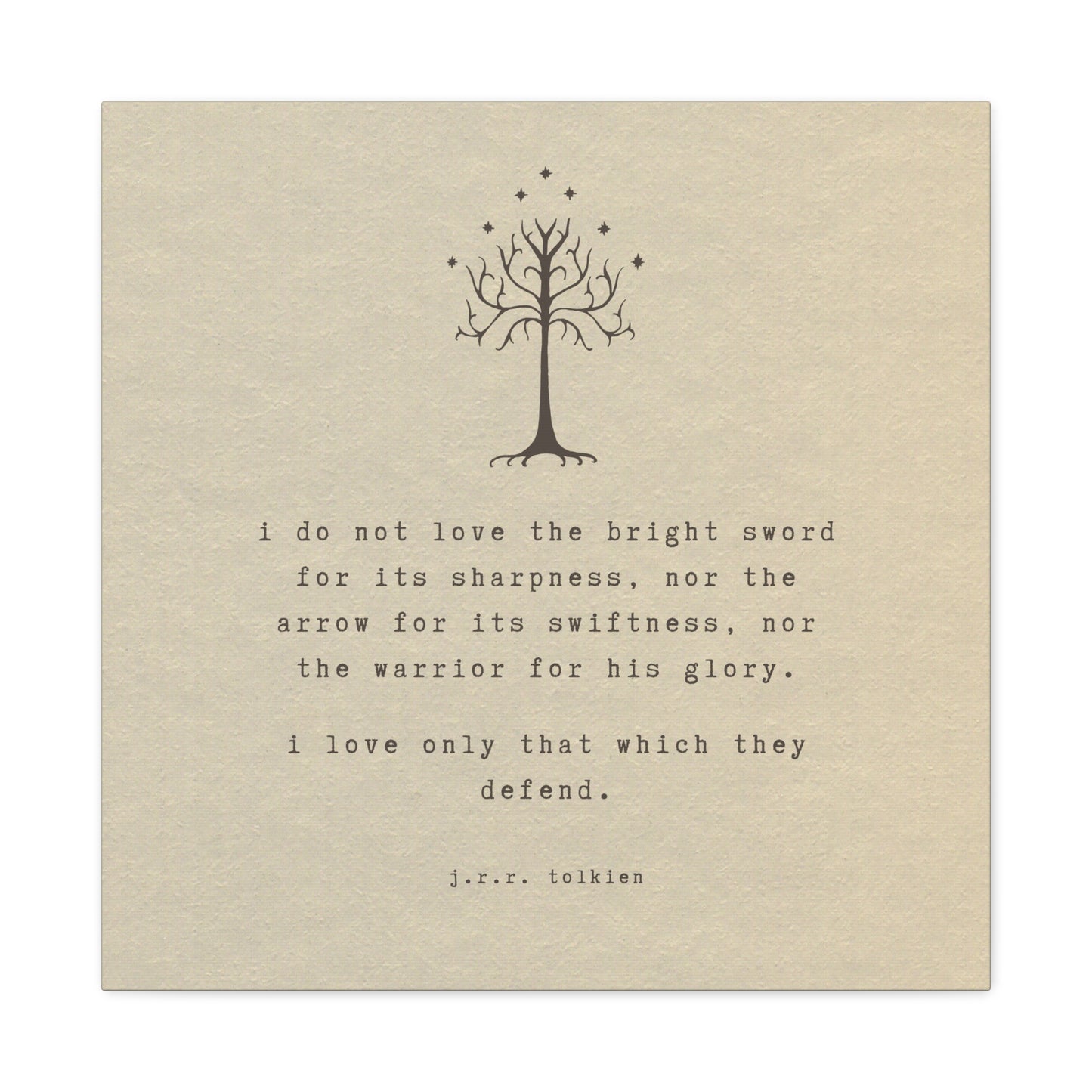 I Do Not Love The Sword Quote Canvas - Lord of the Rings Art