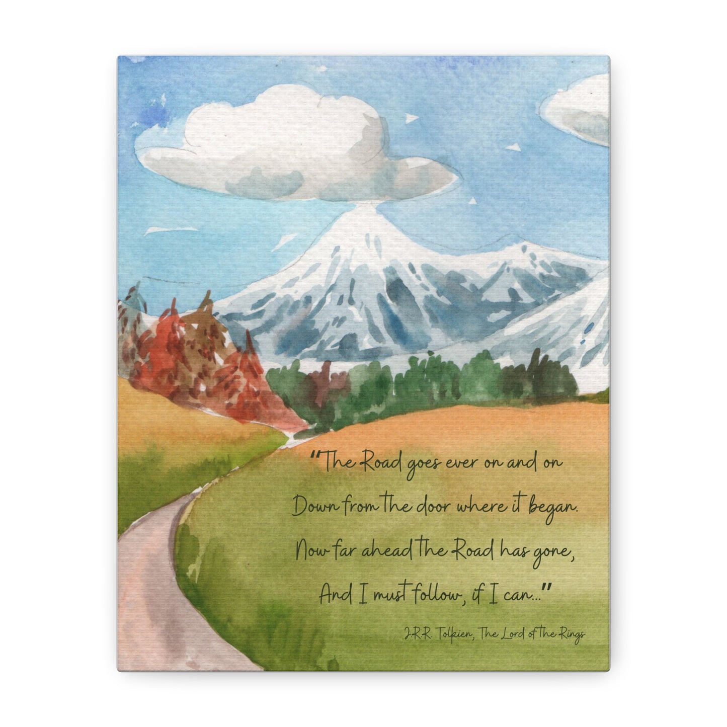 The Road Goes Ever On Tolkien Quote - Lord of the Rings Canvas Wall Art
