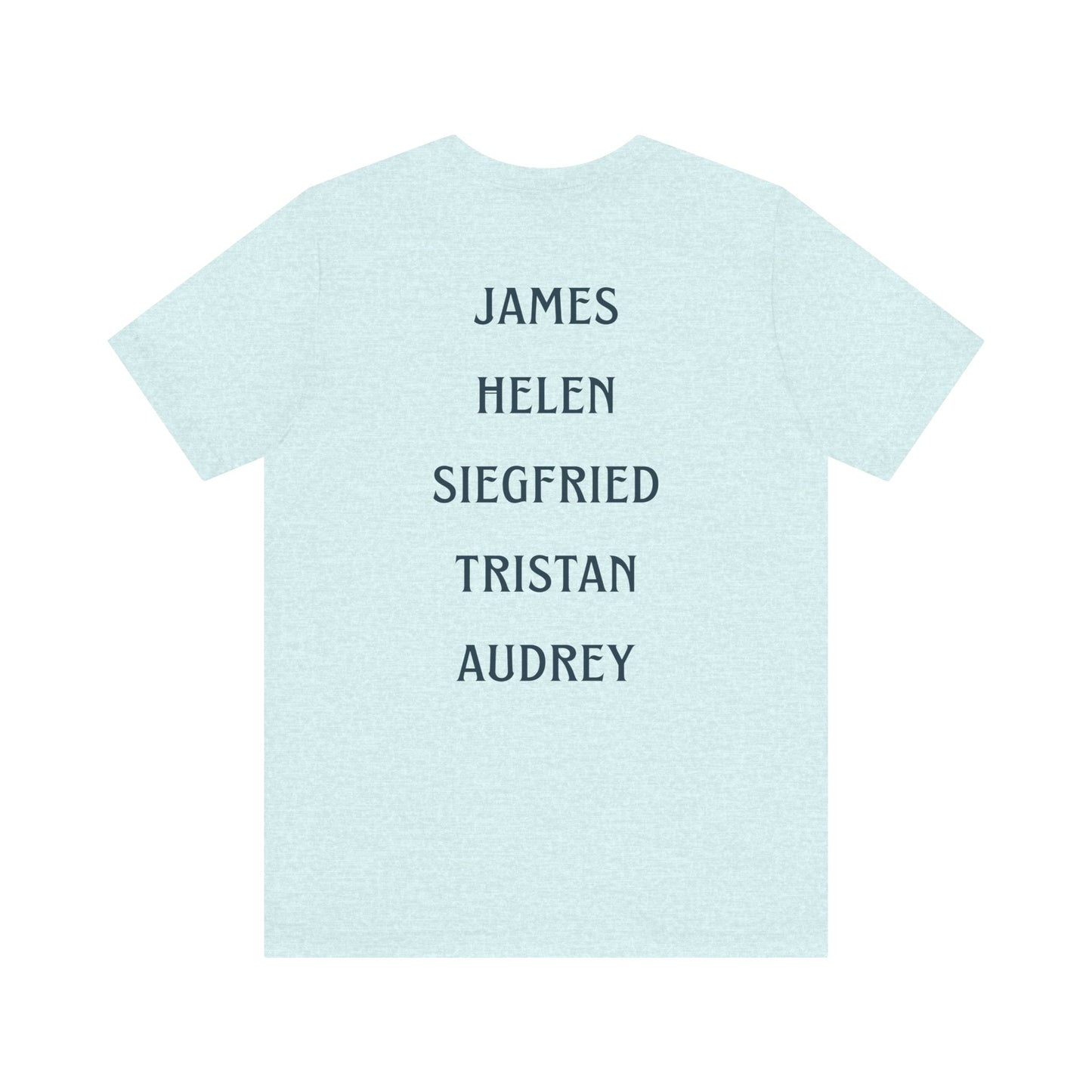 Skeldale House T-shirt with Character Names on Back - All Creatures Great and Small