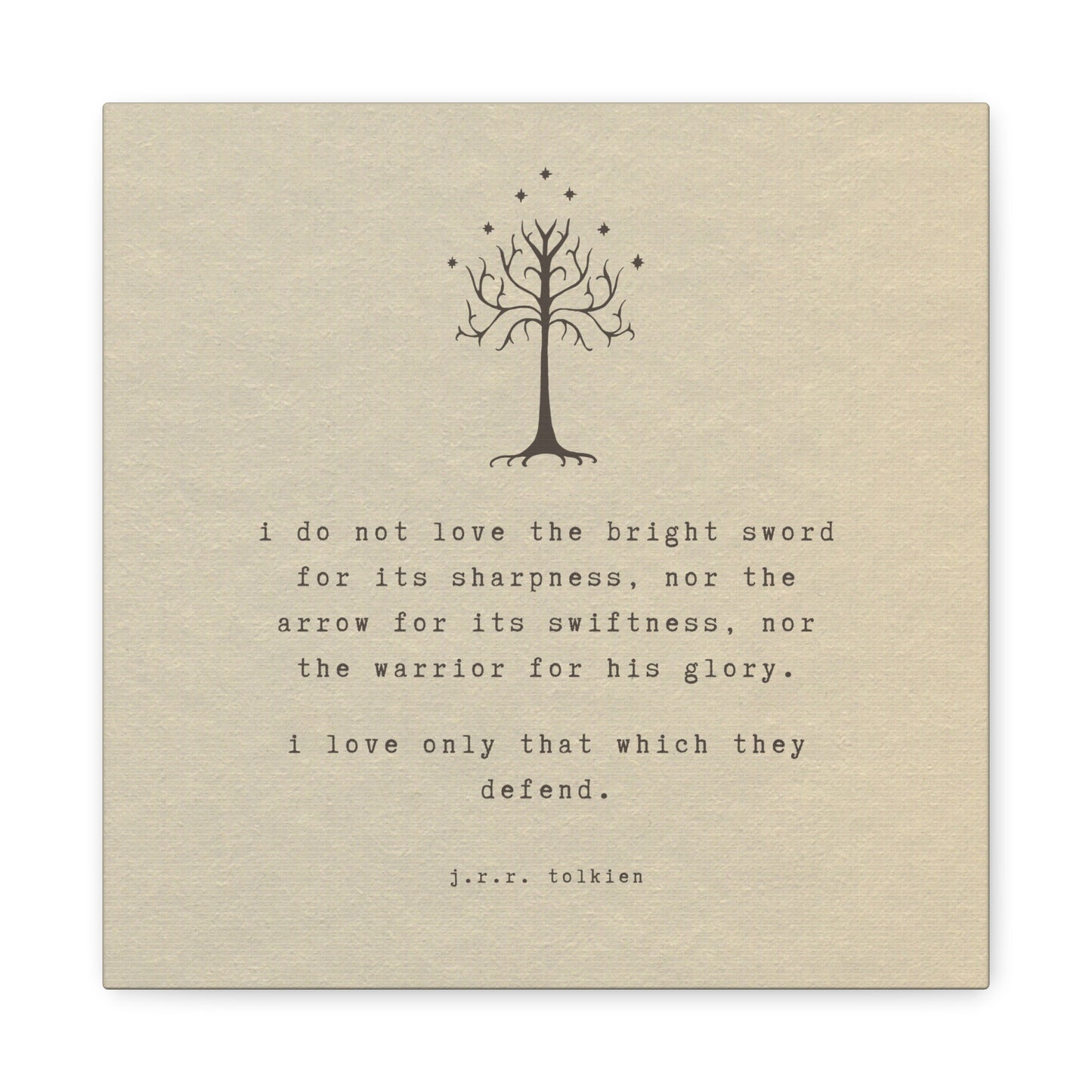 I Do Not Love The Sword Quote Canvas - Lord of the Rings Art