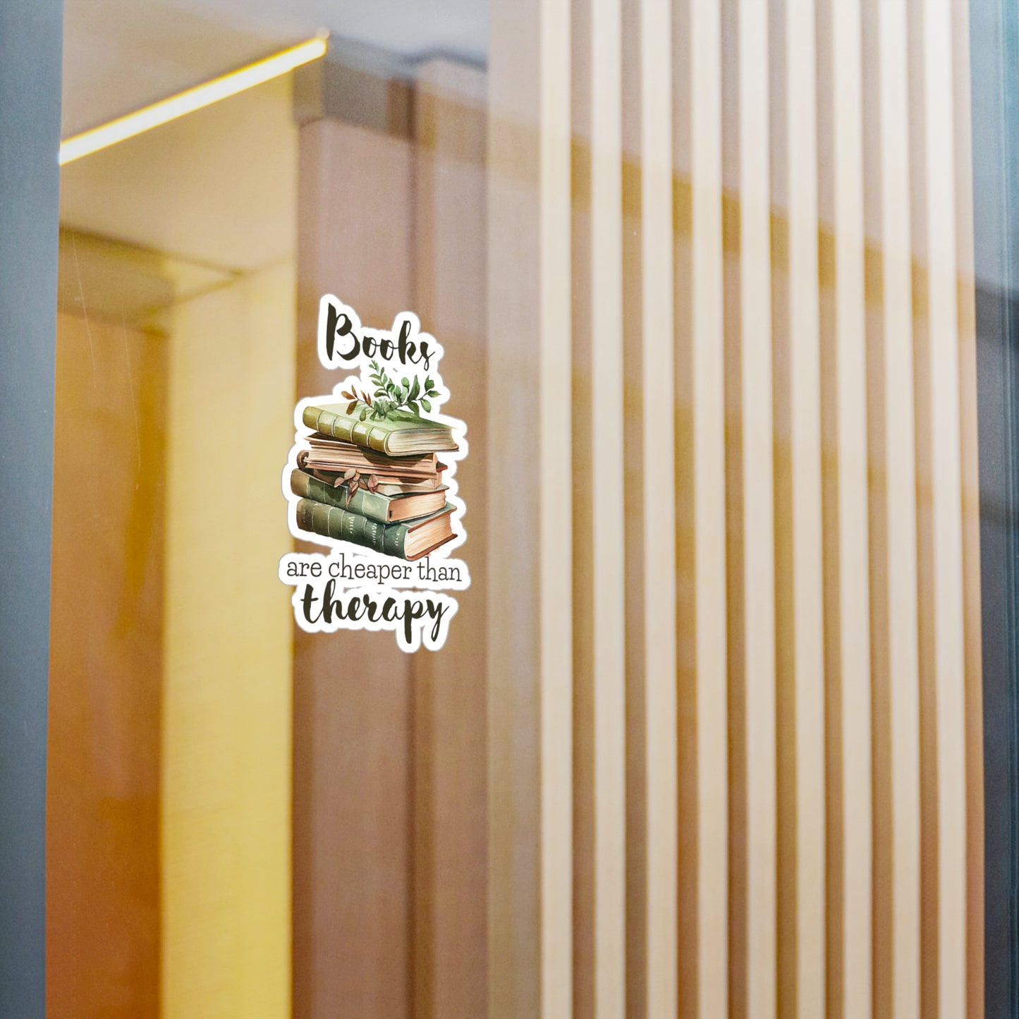 Books Are Cheaper Than Therapy Kiss-Cut Vinyl Decal