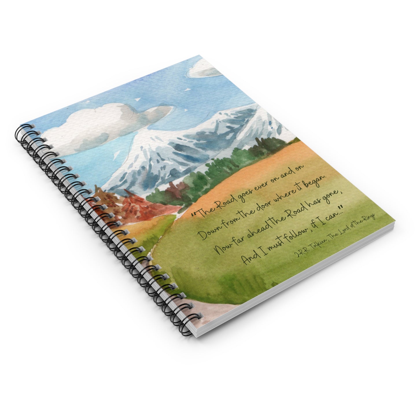 The Road Goes Ever On Tolkien Quote - The Lord of the Rings Spiral Notebook