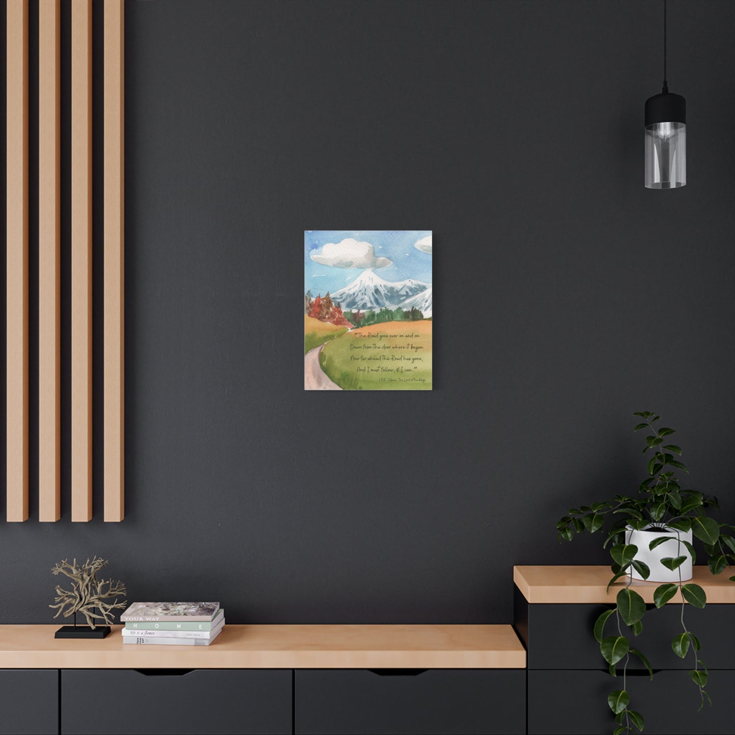 The Road Goes Ever On Tolkien Quote - Lord of the Rings Canvas Wall Art