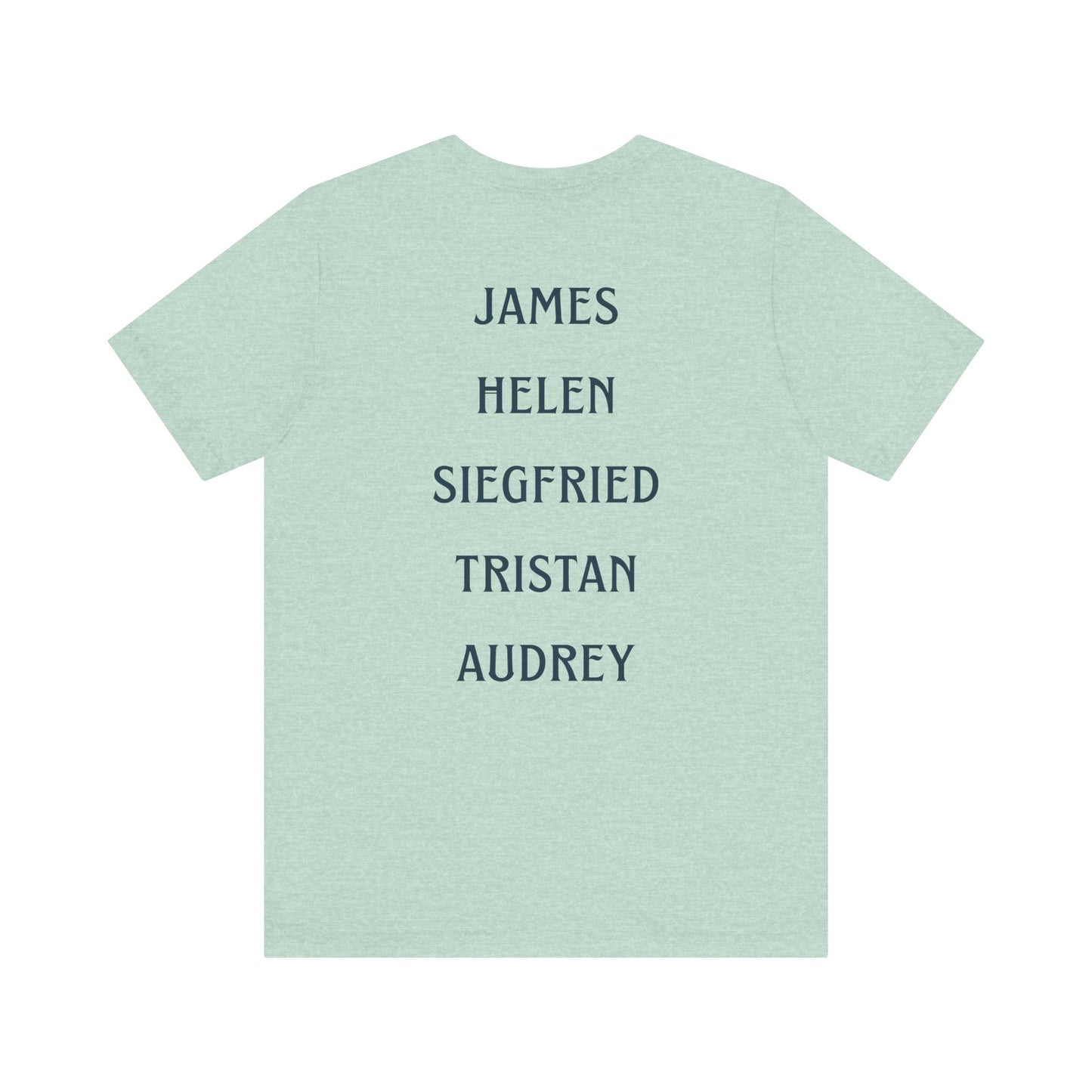 Skeldale House T-shirt with Character Names on Back - All Creatures Great and Small