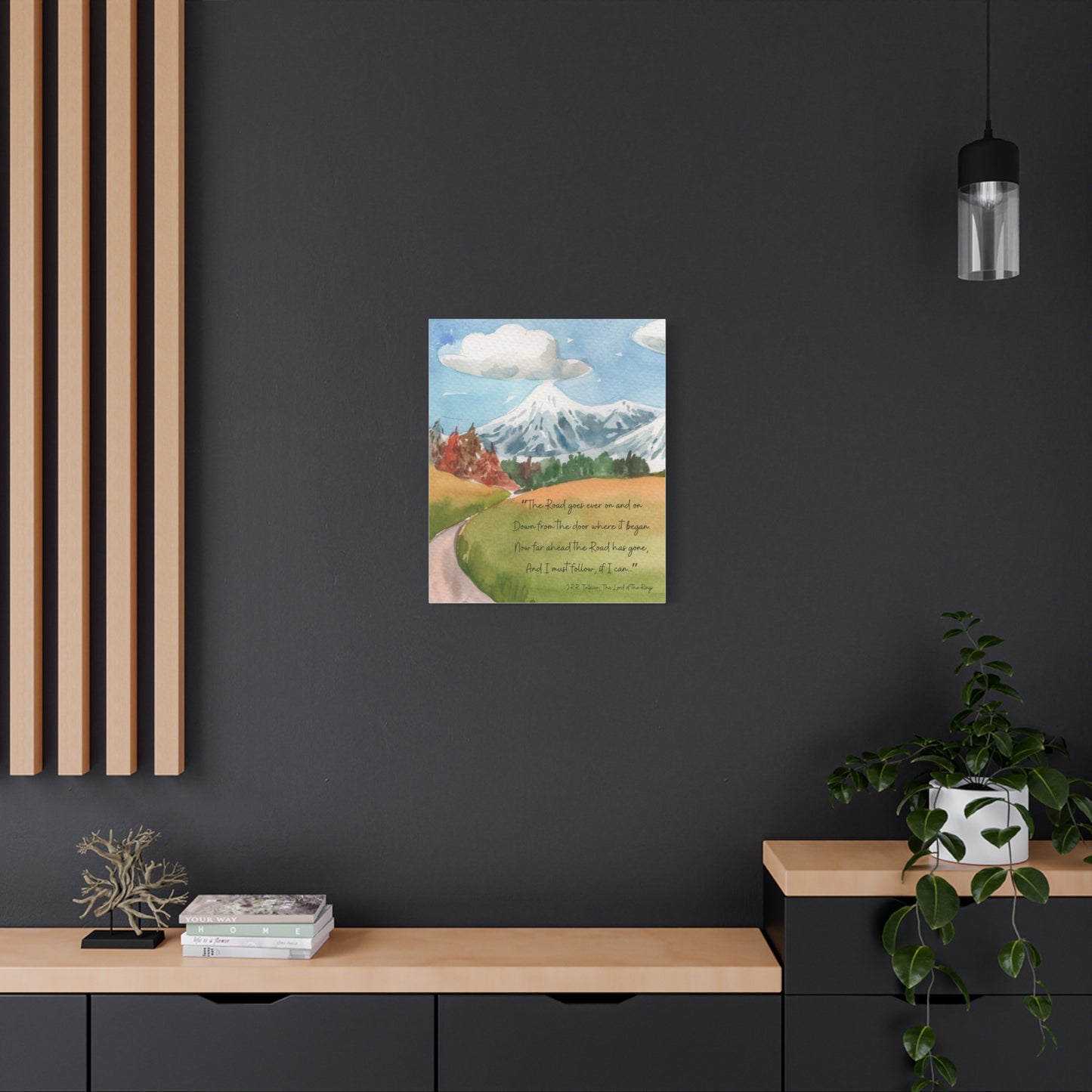 The Road Goes Ever On Tolkien Quote - Lord of the Rings Canvas Wall Art