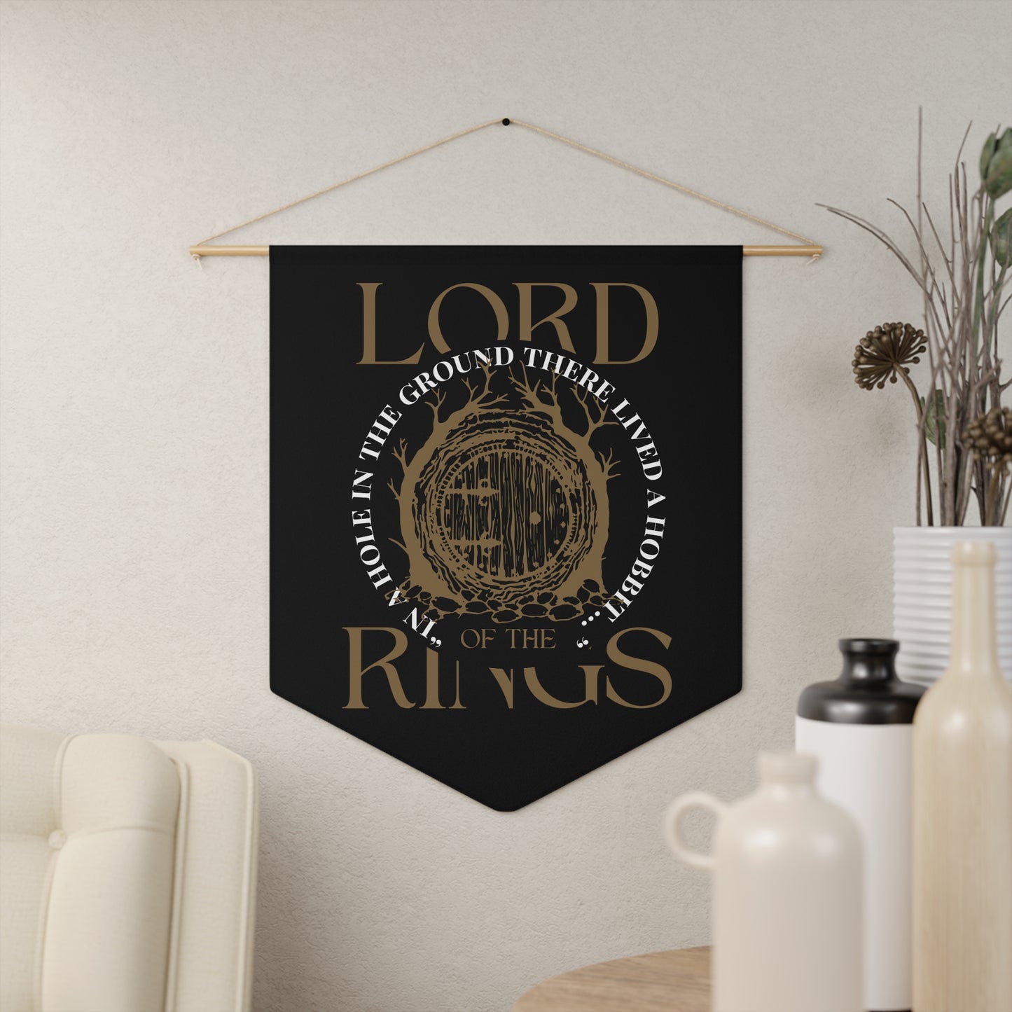 Hole in the Ground Pennant - Lord of the Rings Wall Art