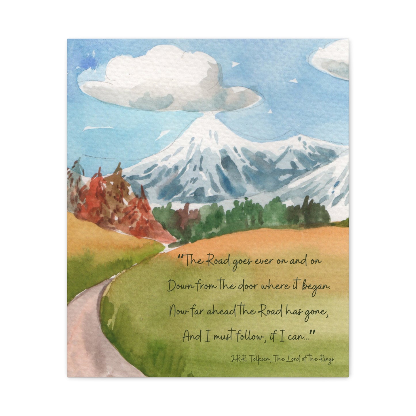 The Road Goes Ever On Tolkien Quote - Lord of the Rings Canvas Wall Art
