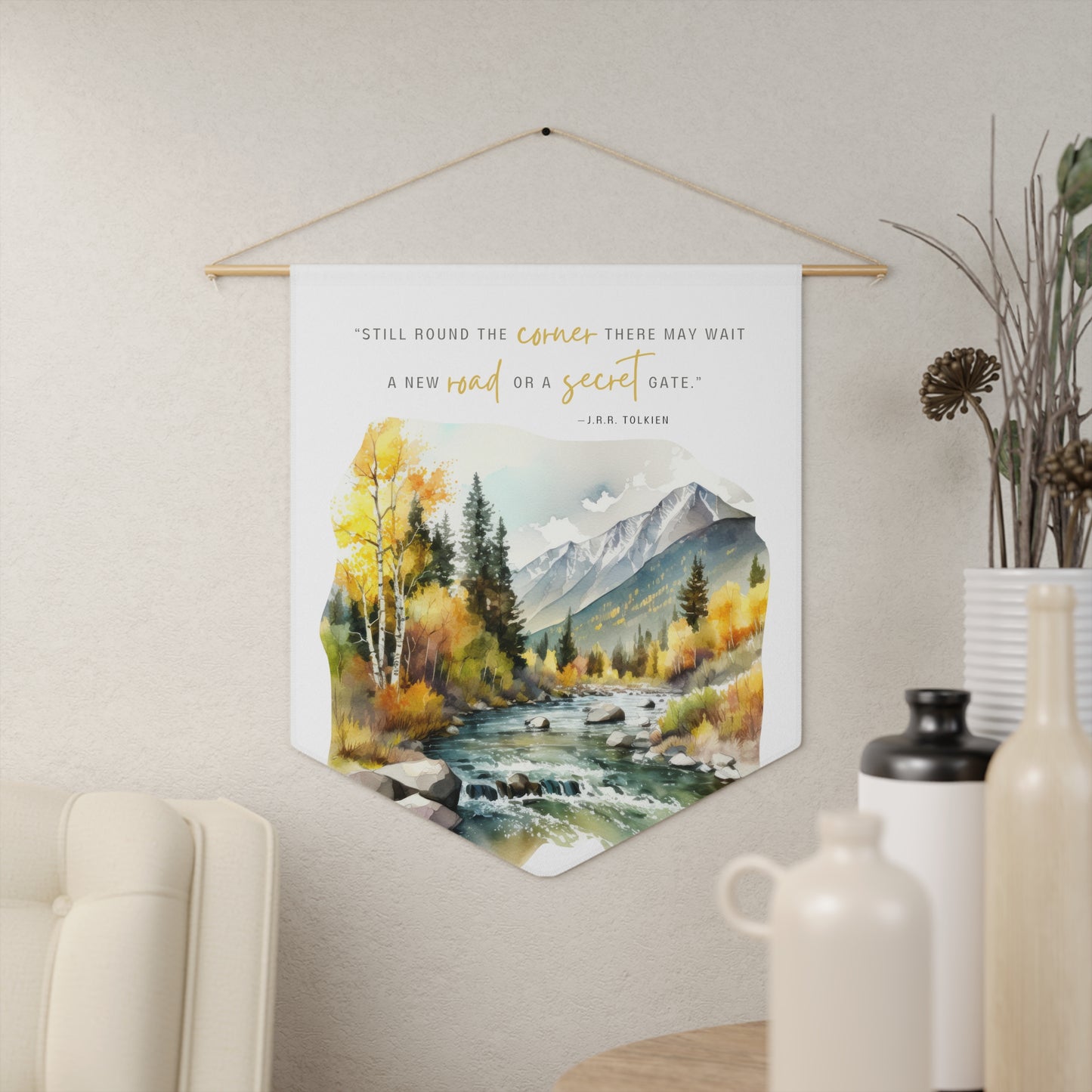 Still Round The Corner Pennant - Tolkien Quote Wall Art