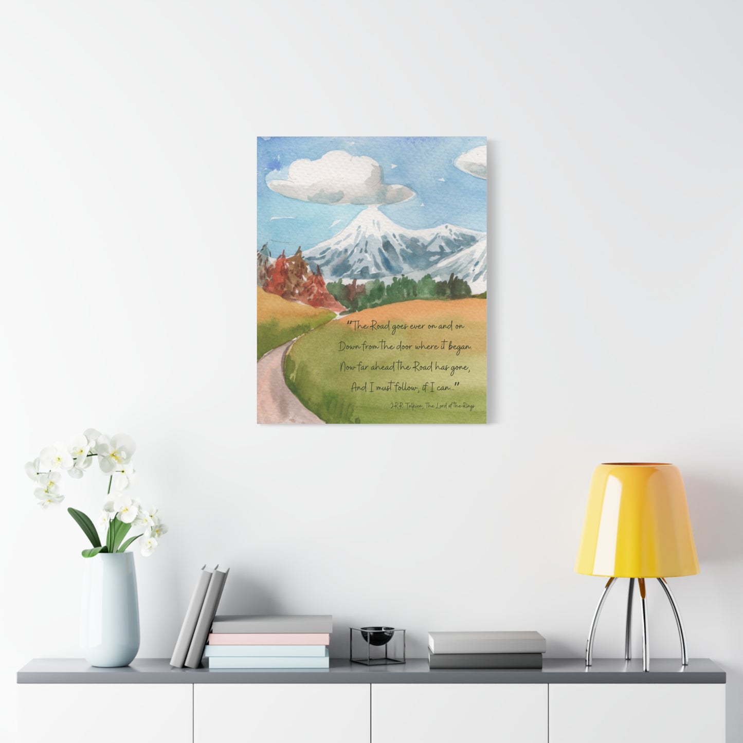 The Road Goes Ever On Tolkien Quote - Lord of the Rings Canvas Wall Art