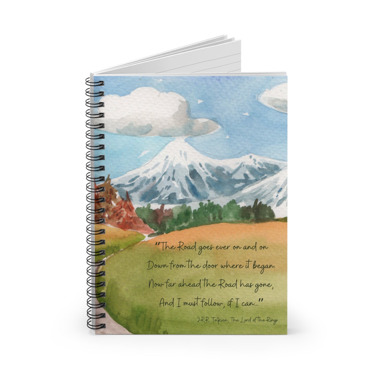 The Road Goes Ever On Tolkien Quote - The Lord of the Rings Spiral Notebook