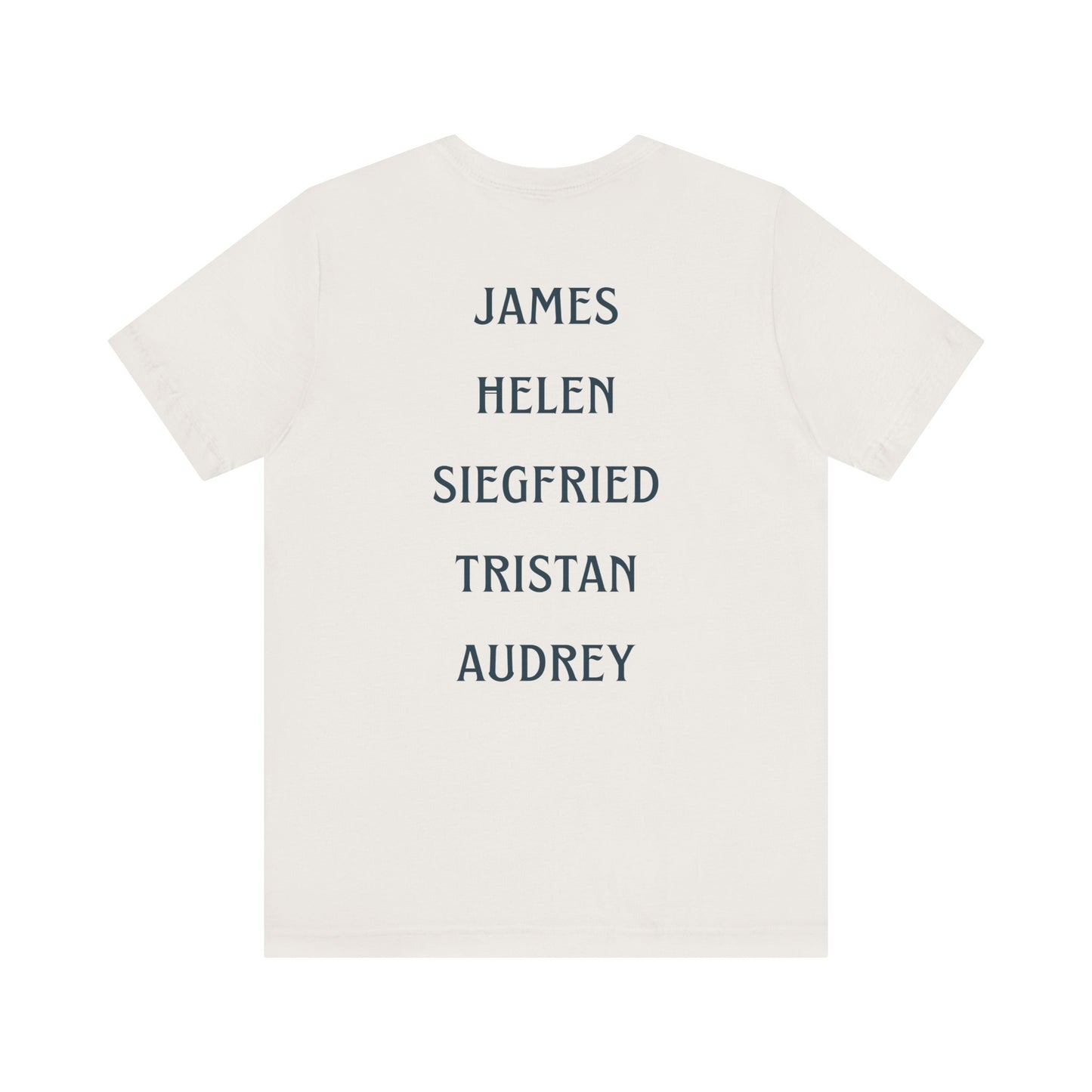 Skeldale House T-shirt with Character Names on Back - All Creatures Great and Small