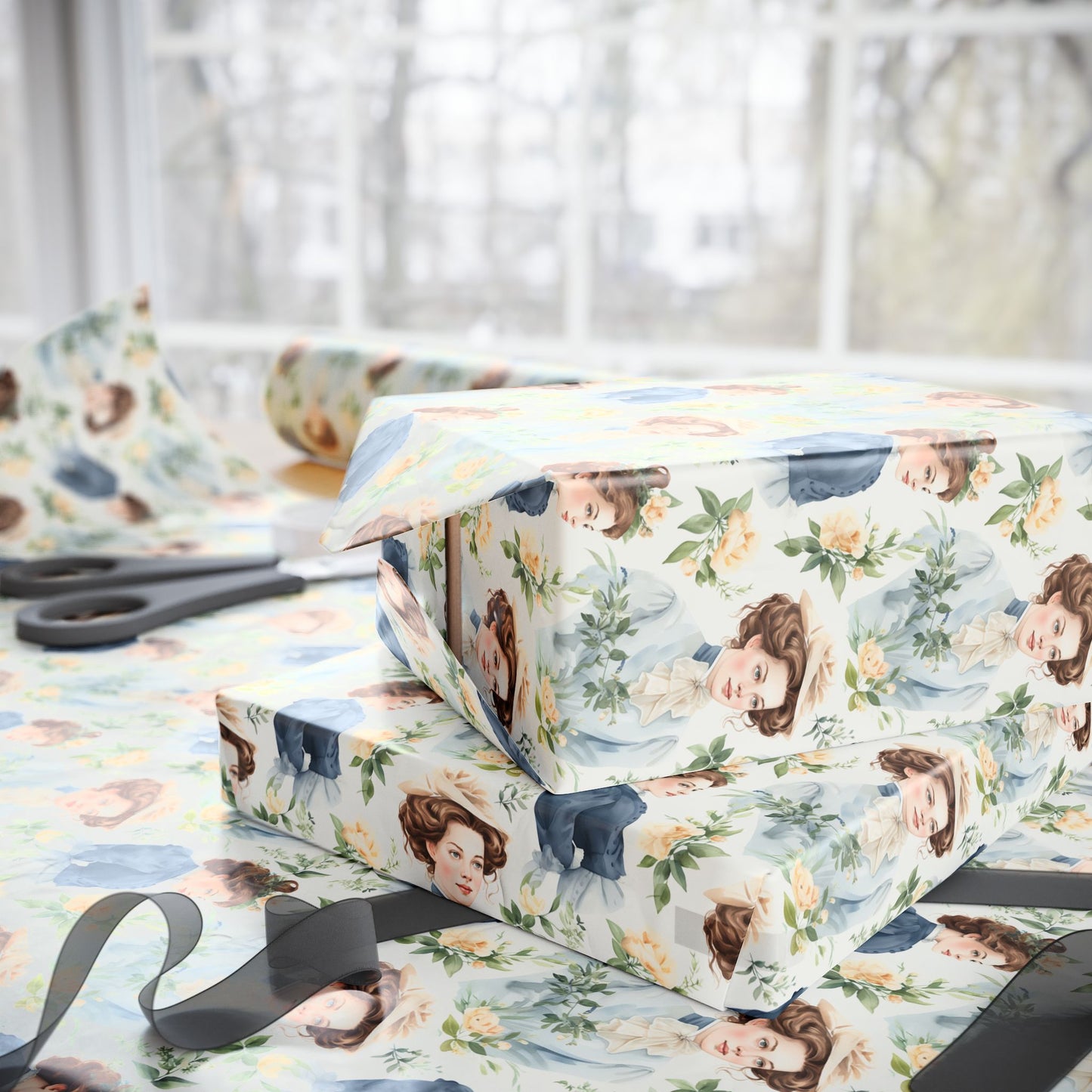 Emma M Lion Gift Wrap - Book Lovers