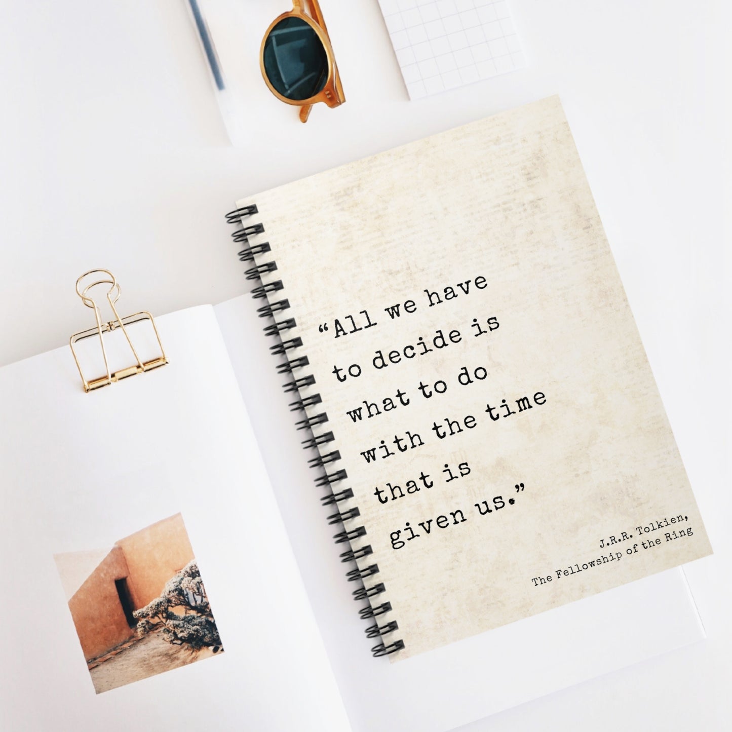 All We Have To Decide Tolkien Quote - Lord of the Rings Spiral Notebook
