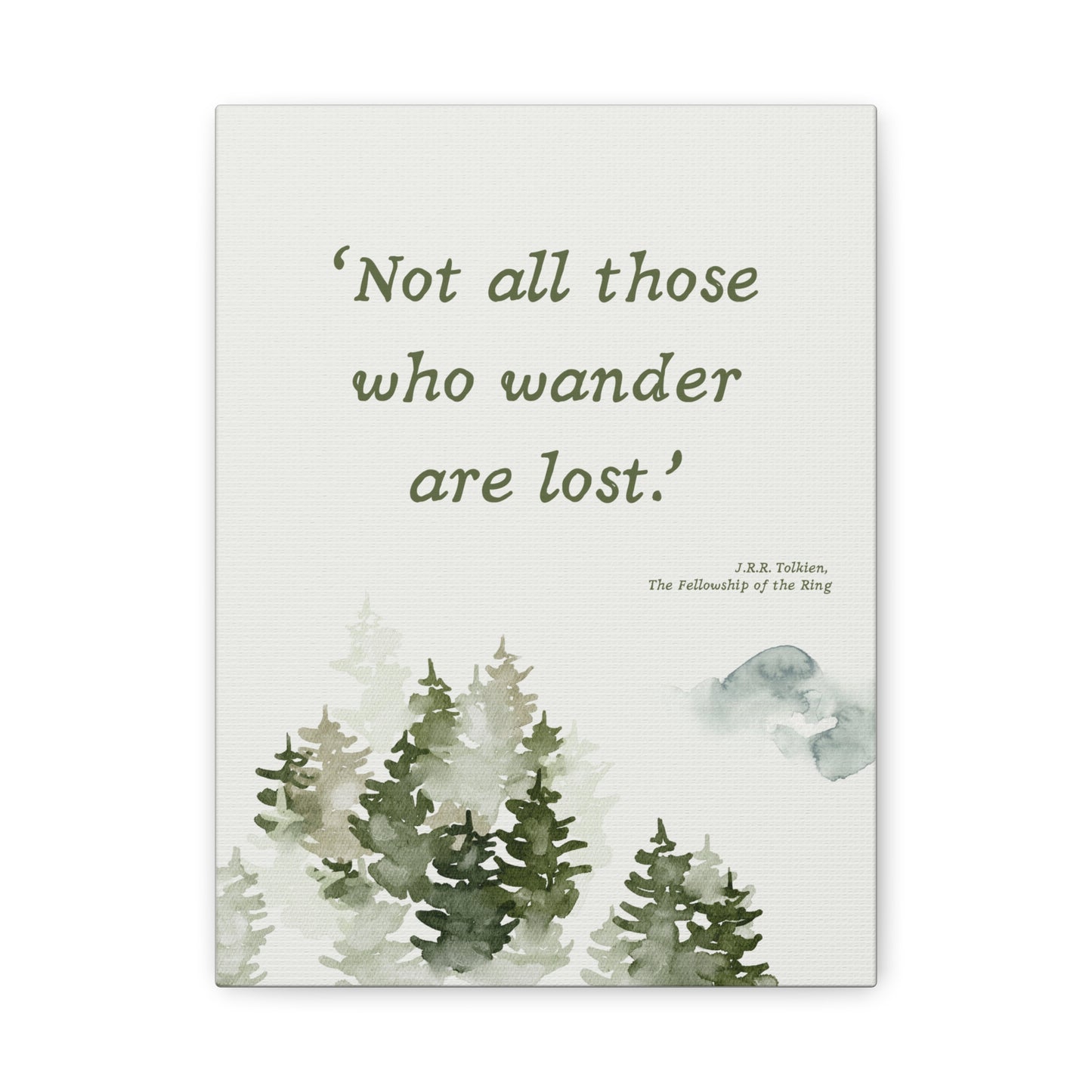 Not All Who Wander Tolkien Quote - Lord of the Rings Canvas Wall Art