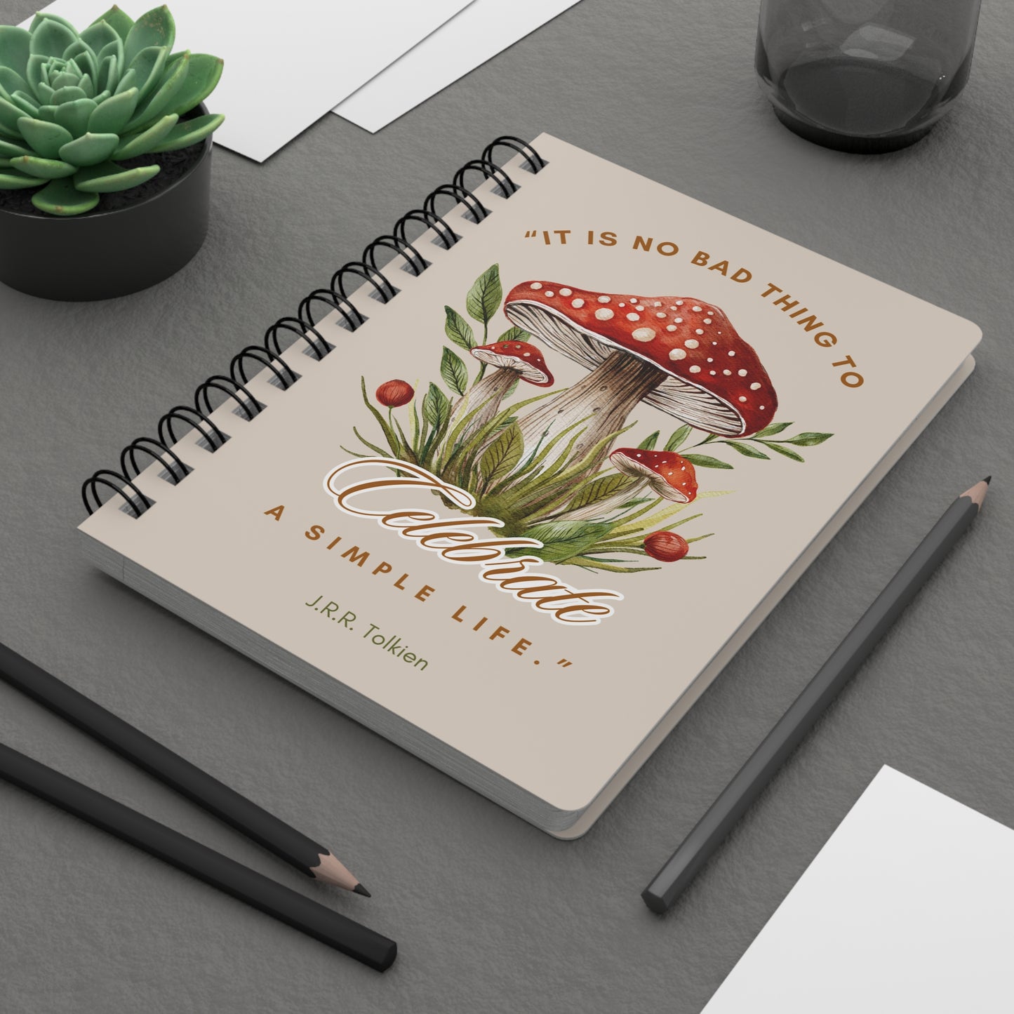 Celebrate a Simple Life Spiral Notebook - Lord of the Rings Quote