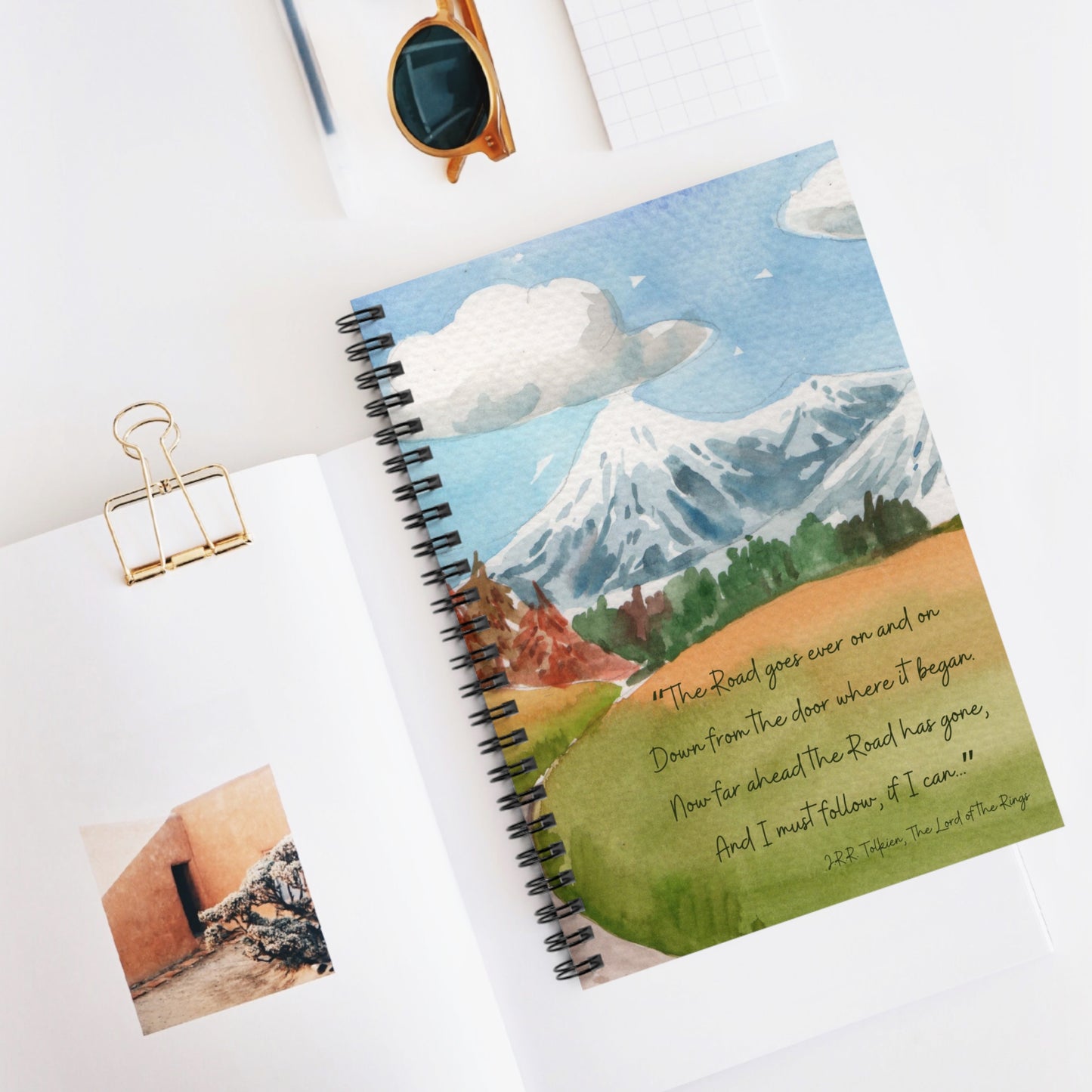 The Road Goes Ever On Tolkien Quote - The Lord of the Rings Spiral Notebook