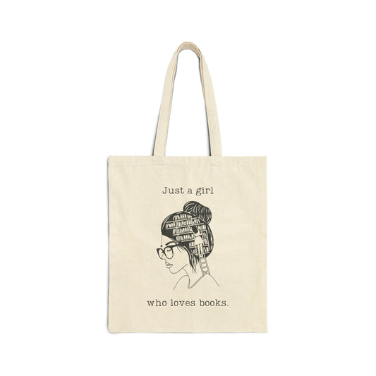 Just a Girl Who Loves Books Canvas Tote Bag