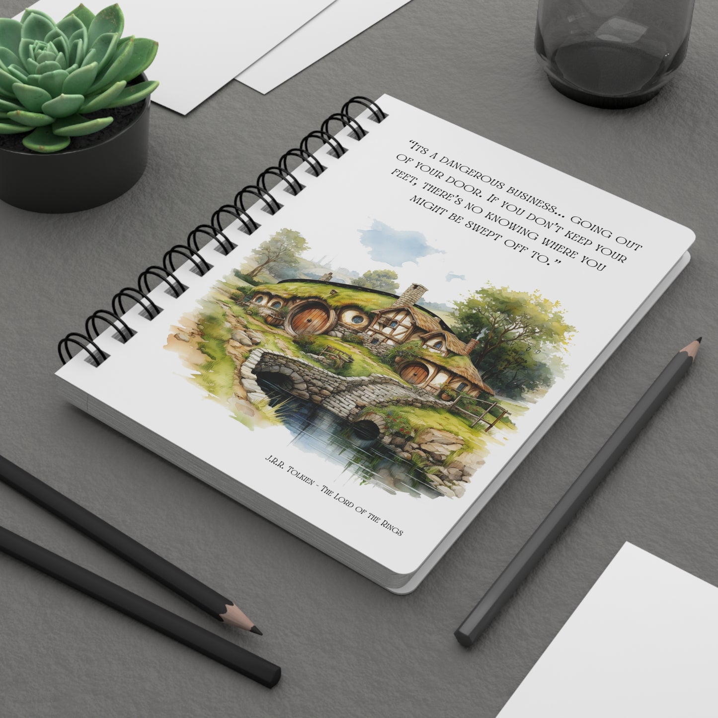 It's a Dangerous Business Going Out Your Door Tolkien Quote - Lord of the Rings Spiral Notebook