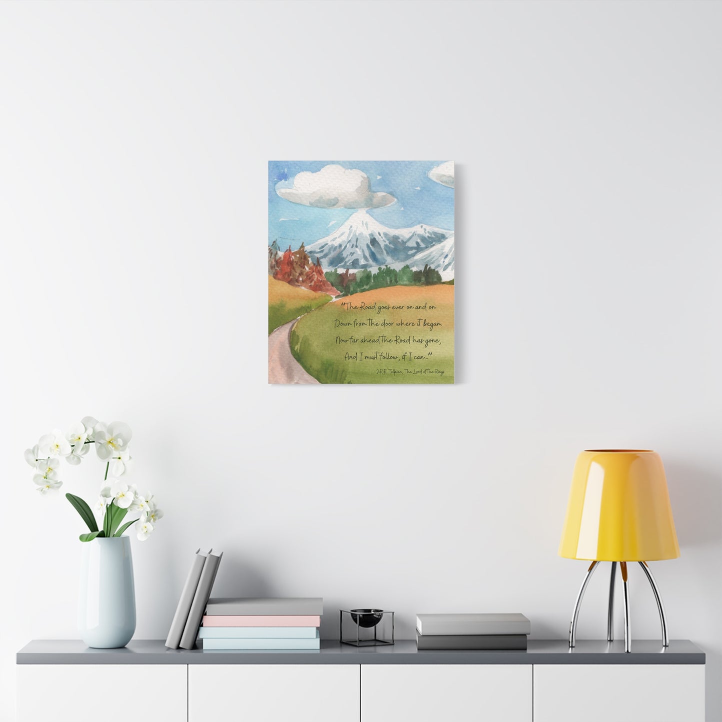 The Road Goes Ever On Tolkien Quote - Lord of the Rings Canvas Wall Art