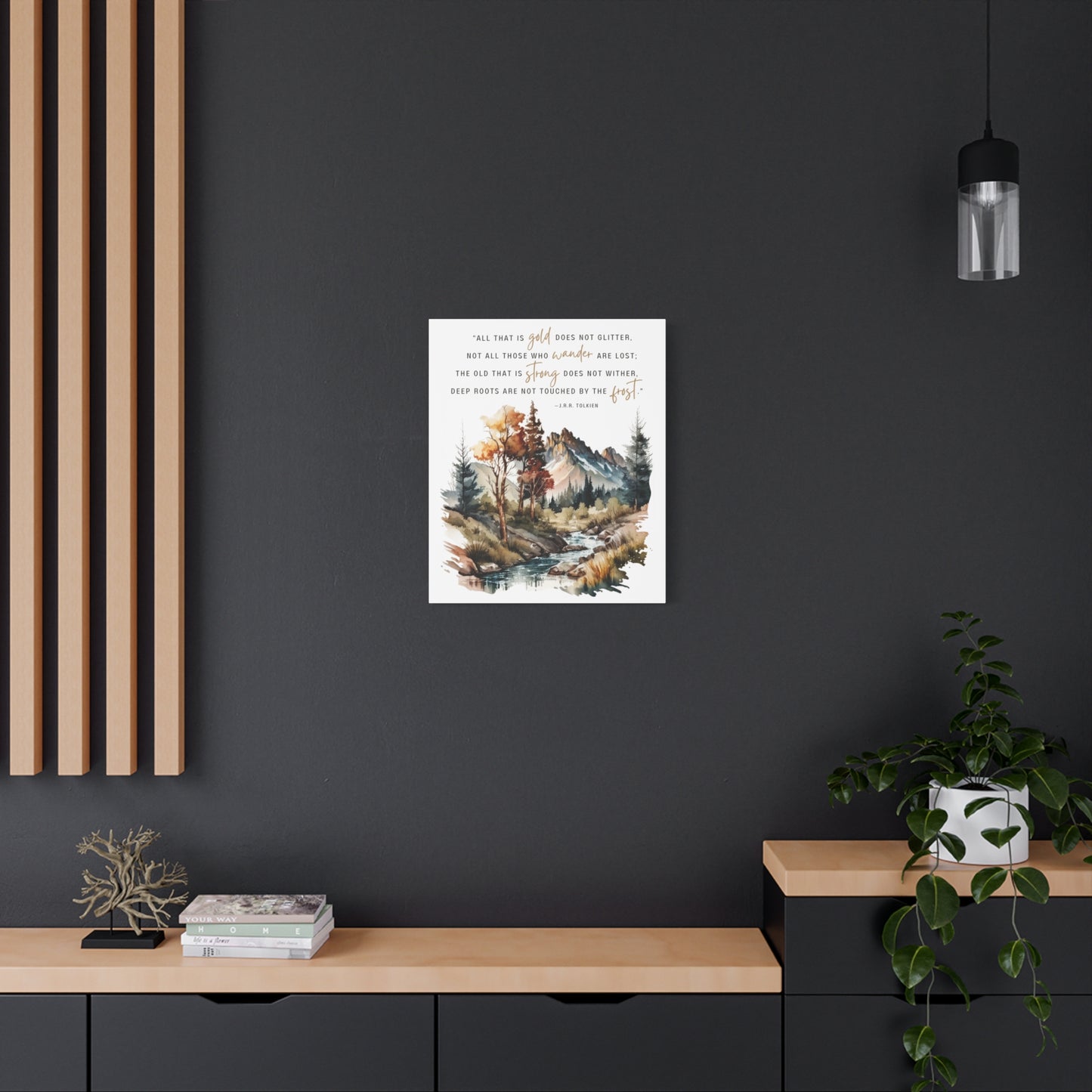 All That Is Gold Does Not Glitter Watercolor Canvas Gallery Wrap - Lord of the Rings Quote