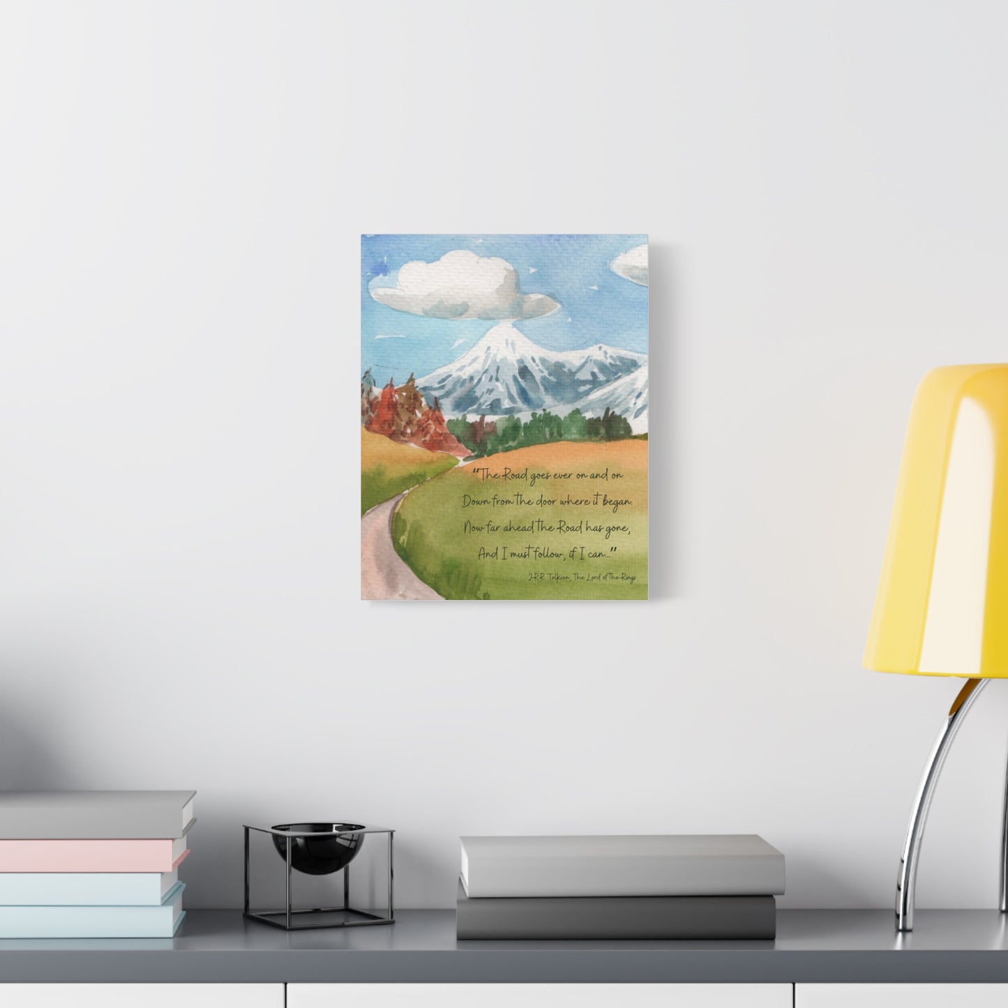 The Road Goes Ever On Tolkien Quote - Lord of the Rings Canvas Wall Art