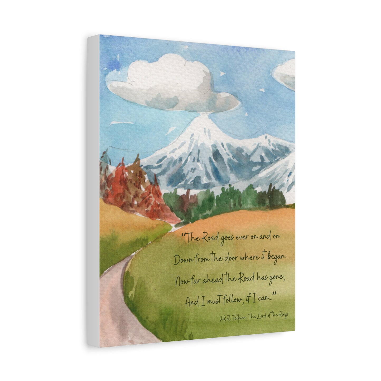 The Road Goes Ever On Tolkien Quote - Lord of the Rings Canvas Wall Art