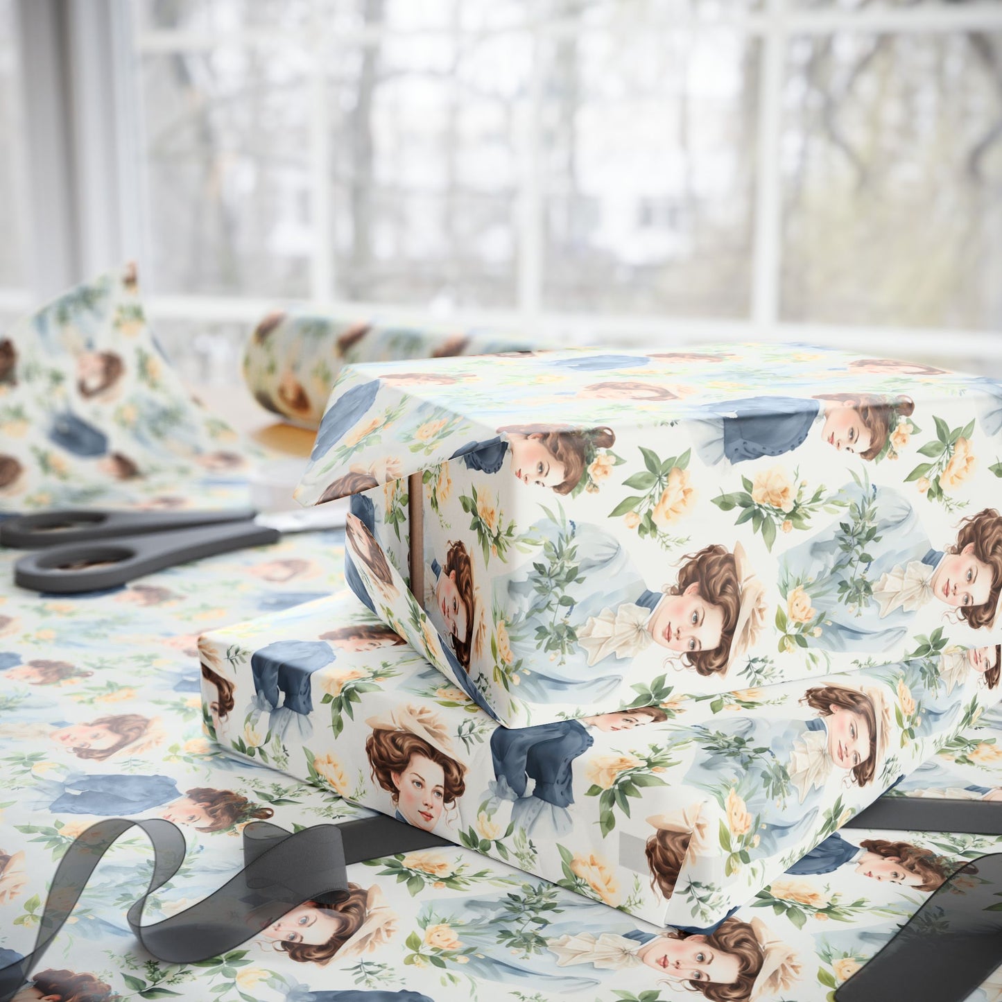 Emma M Lion Gift Wrap - Book Lovers