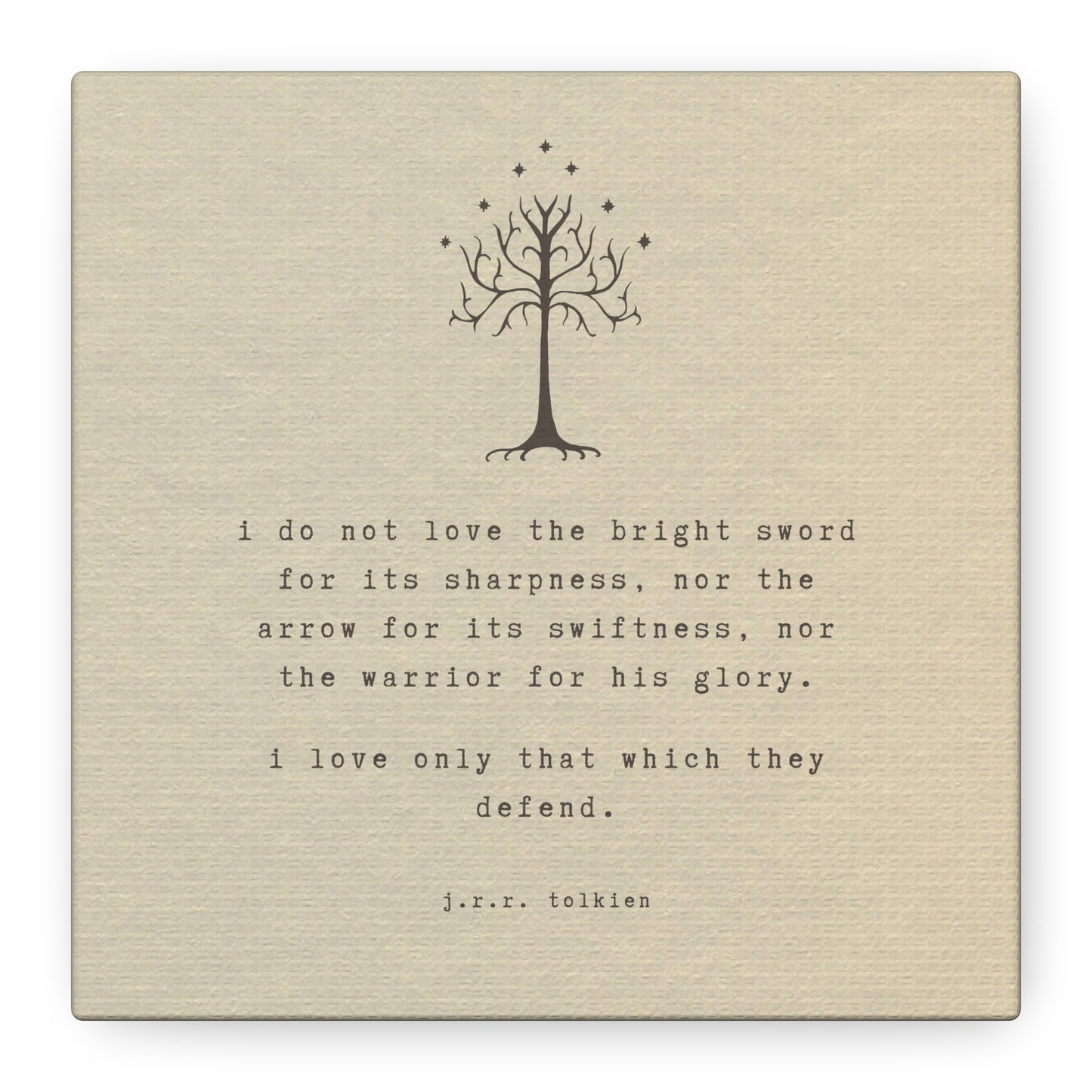 I Do Not Love The Sword Quote Canvas - Lord of the Rings Art
