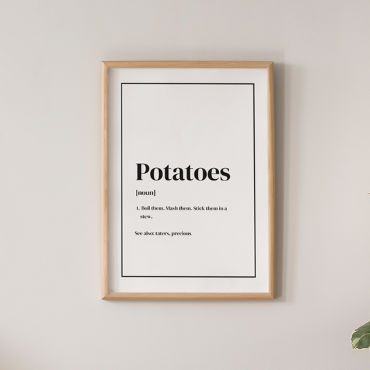 potatoes boil em mash em stick em in a stew poster