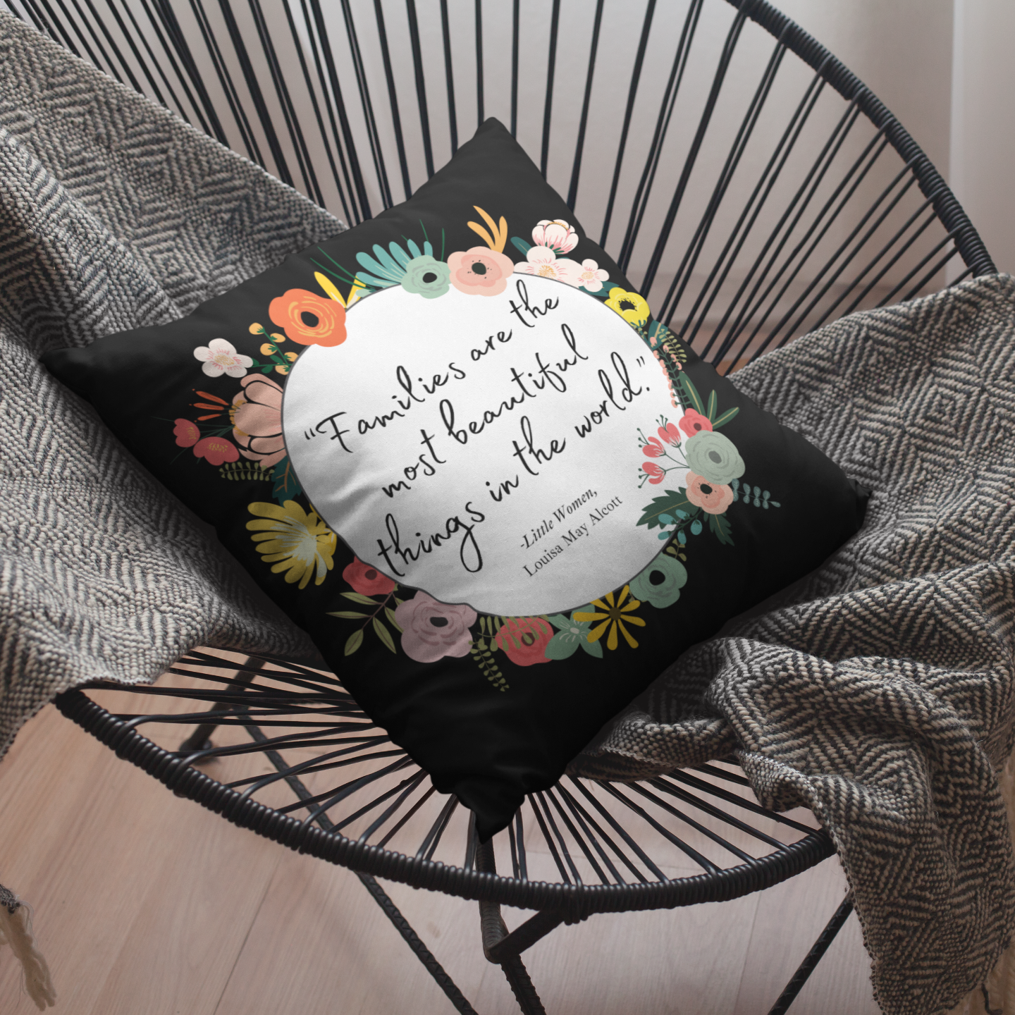little women quote throw pillow
