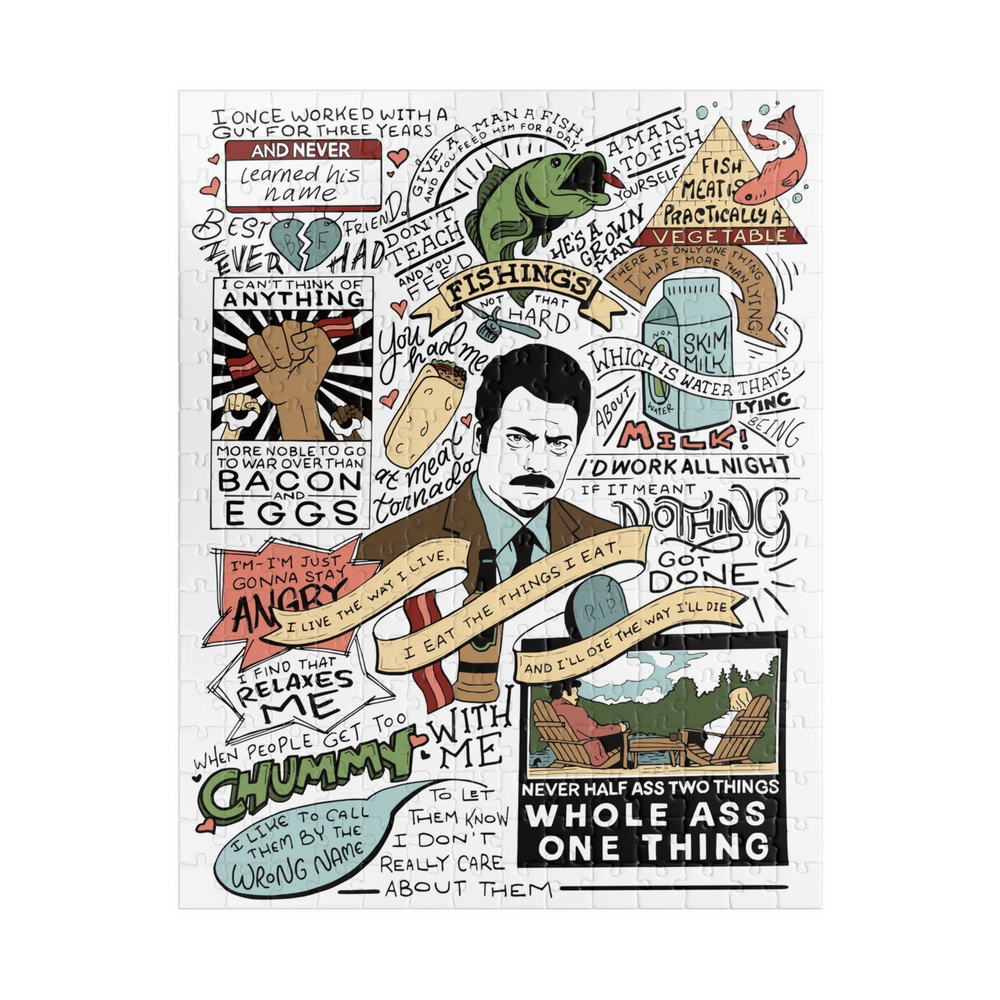 Ron Swanson Quote Puzzle - Parks & Rec Fans