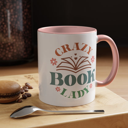 crazy book lady coffee mug
