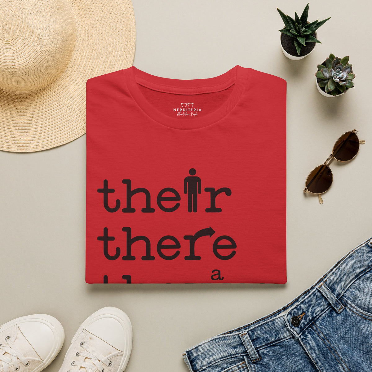 Their, There, They're Softstyle T-Shirt - Nerd Stuff
