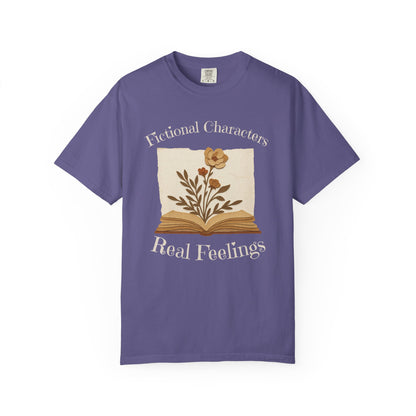Fictional Characters Real Feelings - Book Lovers T-shirt