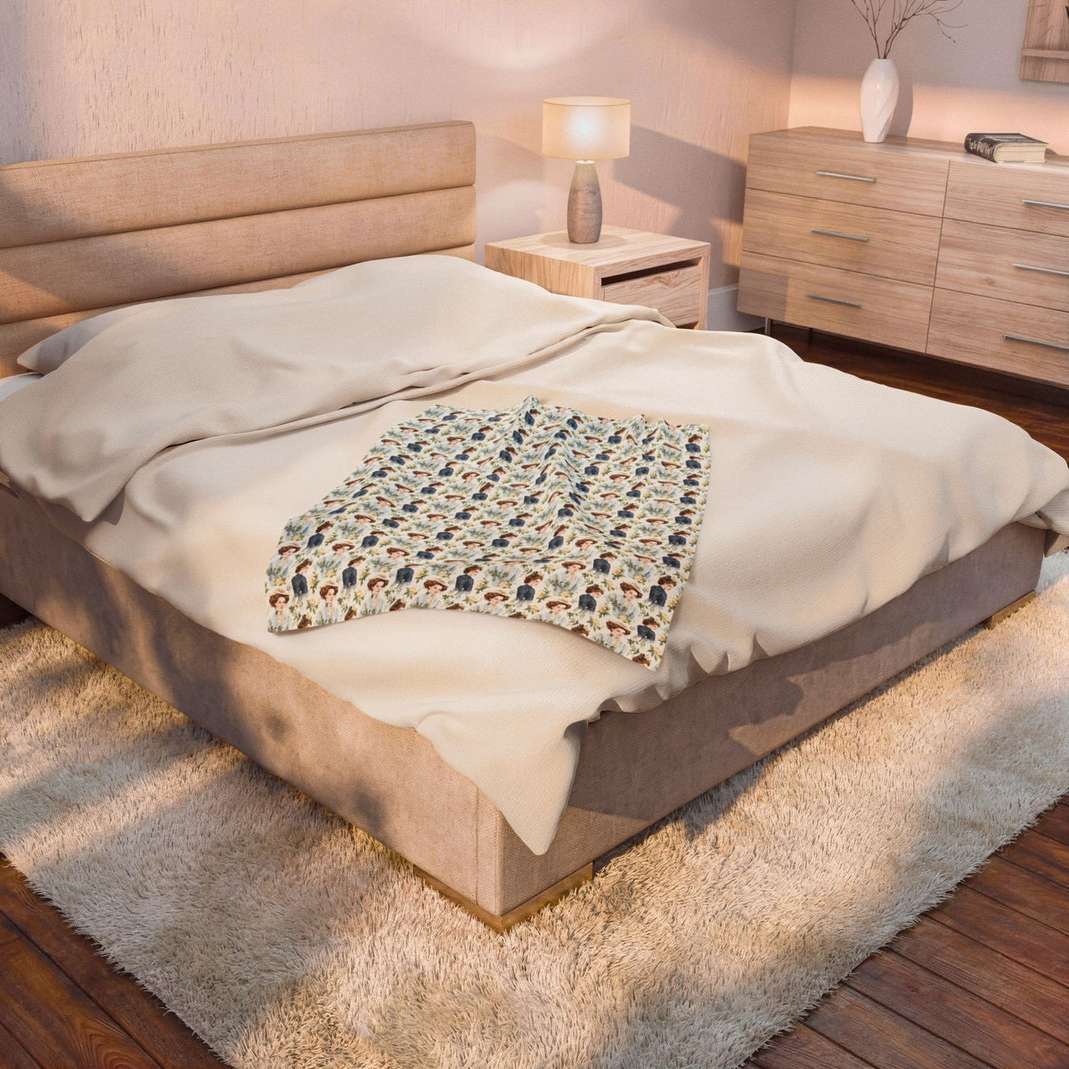 Velveteen Plush - Emma M Lion Throw Blanket