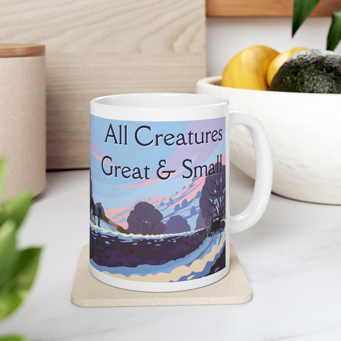 Winter Landscape - All Creatures Great and Small Coffee Mug