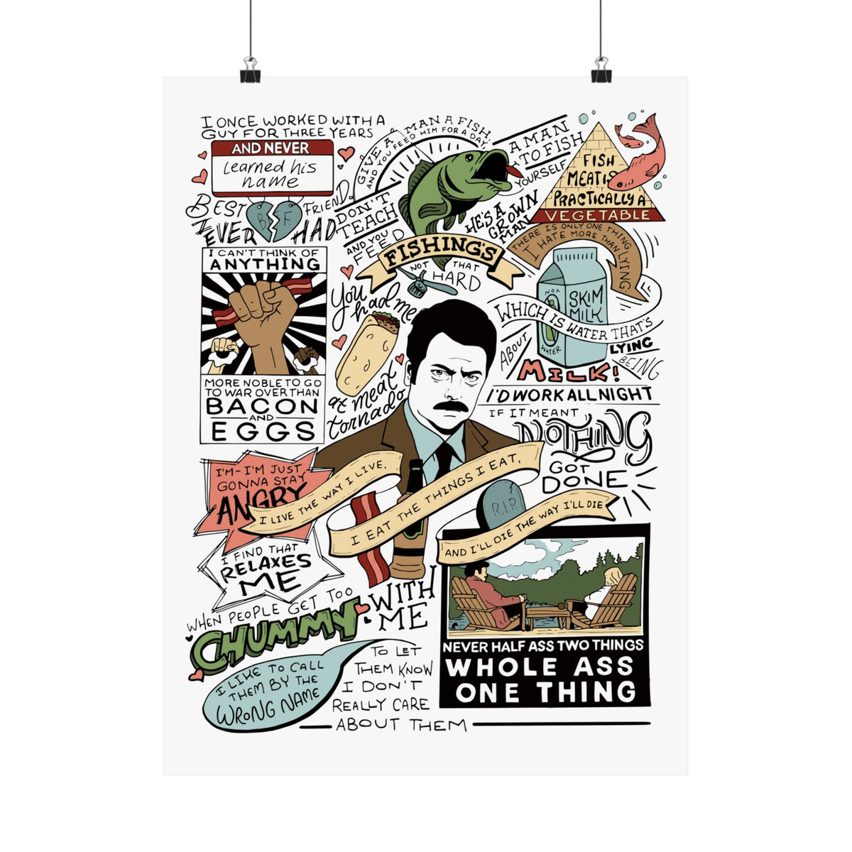 Ron Swanson Quotes - Parks & Rec Poster