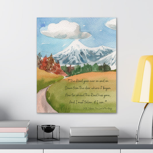 The Road Goes Ever On Tolkien Quote - Lord of the Rings Canvas Wall Art