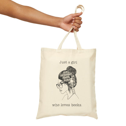 Just a Girl Who Loves Books Canvas Tote Bag