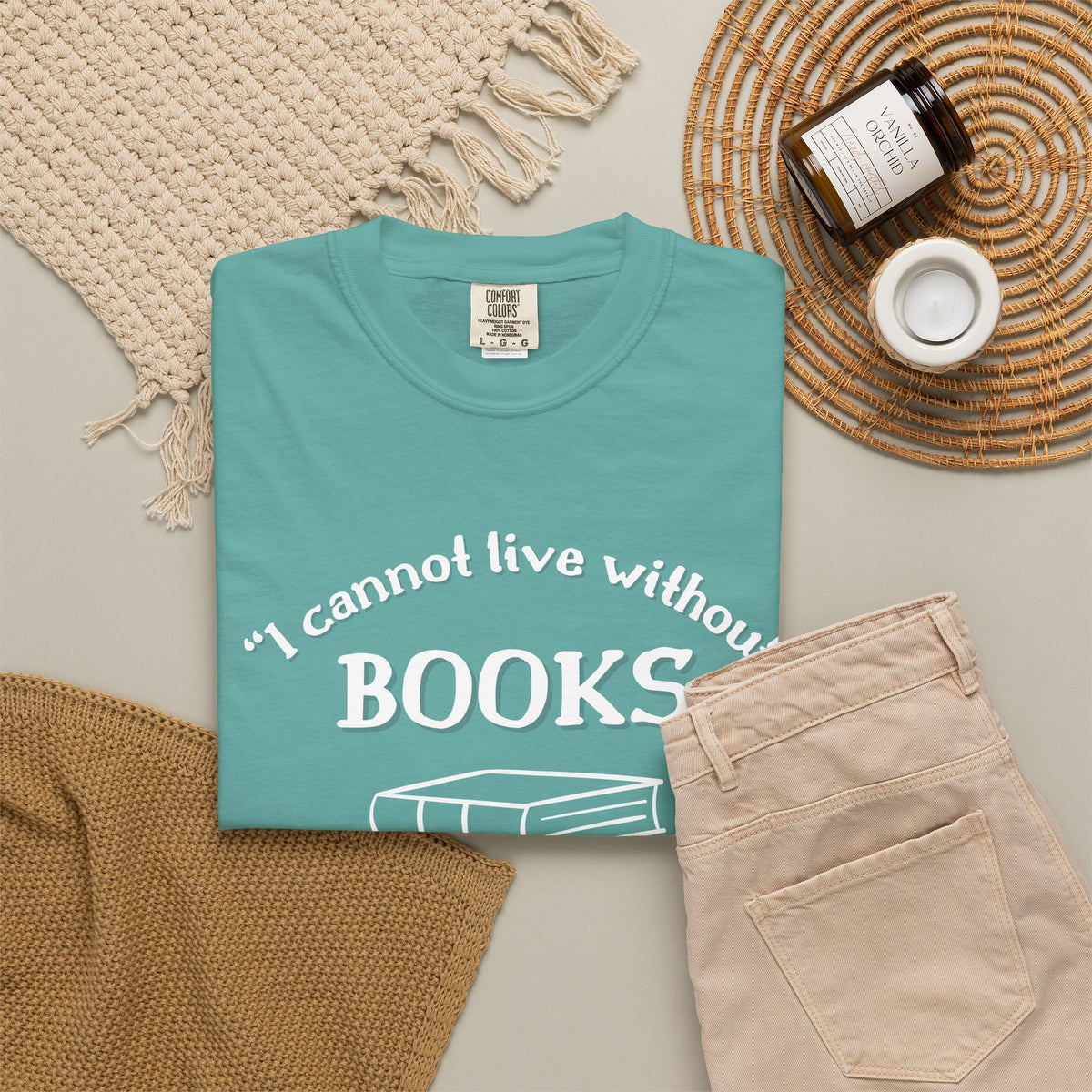 I Cannot Live Without Books Thomas Jefferson Quote  - Book Lovers T-shirt