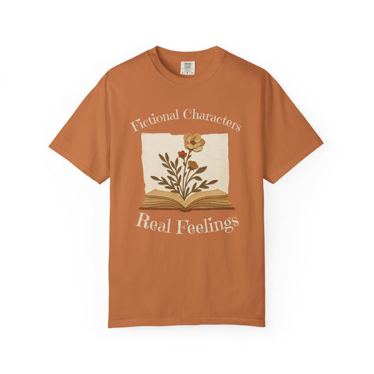 Fictional Characters Real Feelings - Book Lovers T-shirt