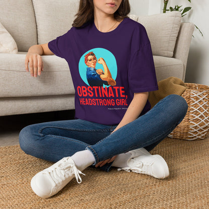 Obstinate Headstrong Rosie The Riveter - Jane Austen Quote T-shirt