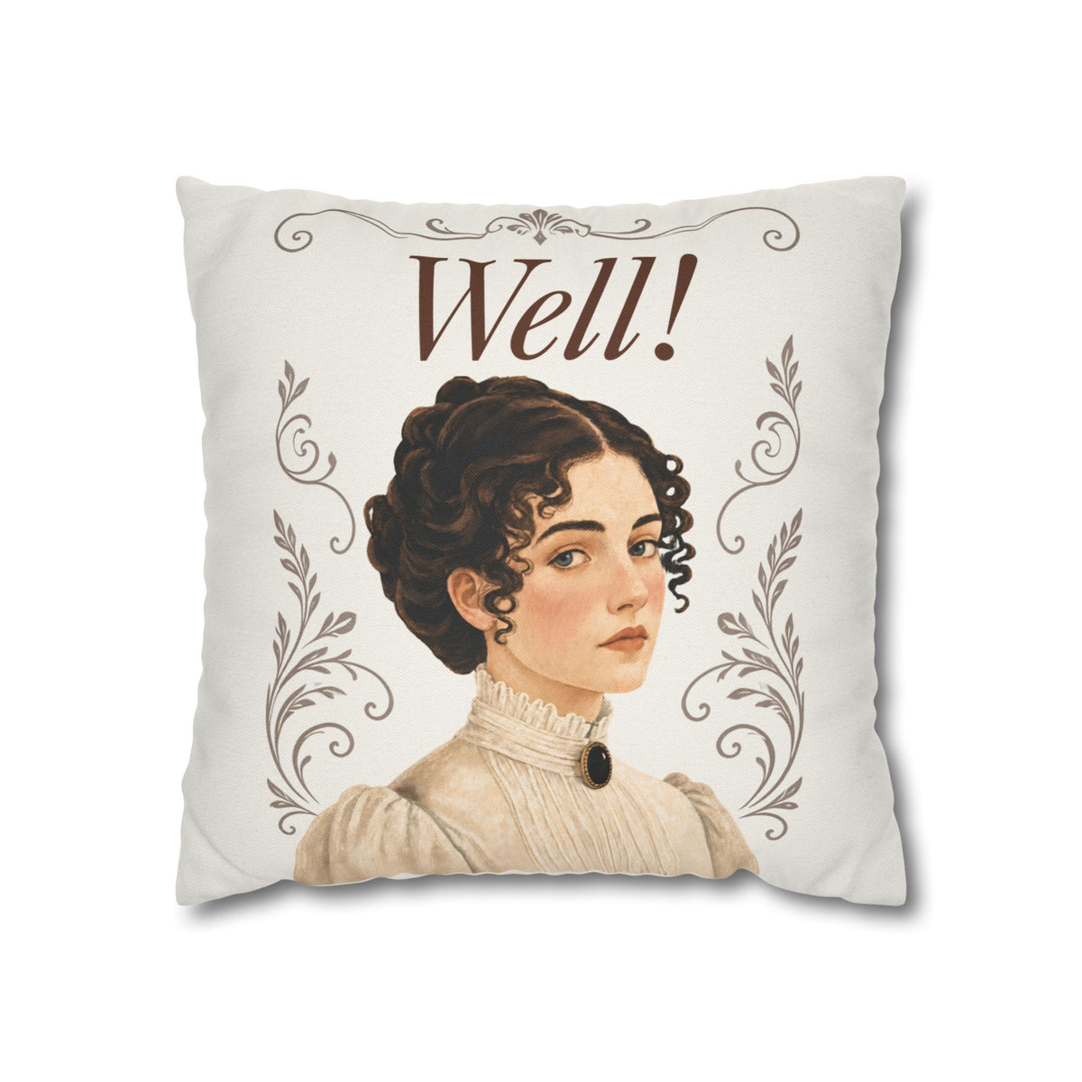 Well! - Emma M Lion Throw Pillow Cover